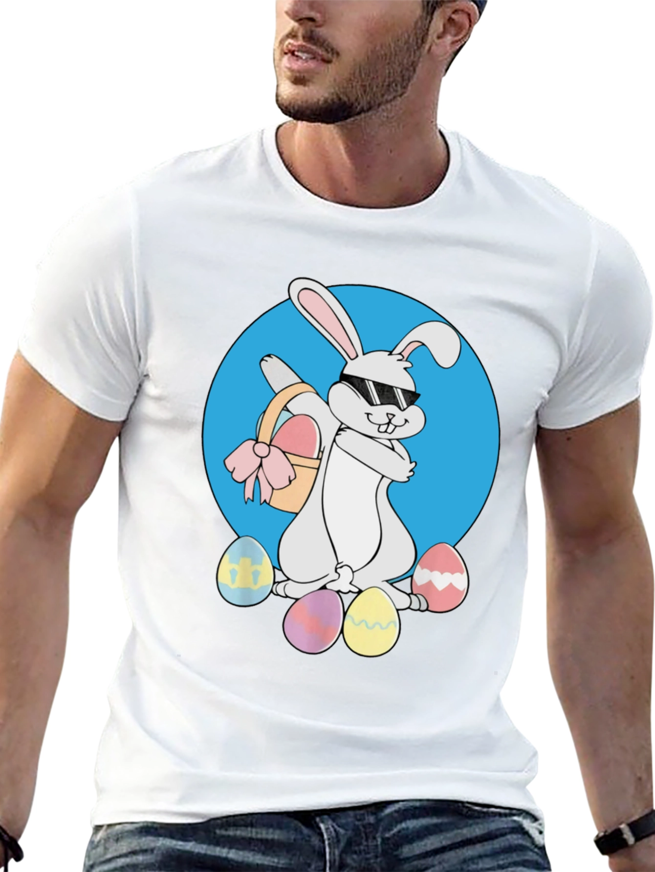 Easter Bunny T-Shirt - Cool Rabbit with Eggs