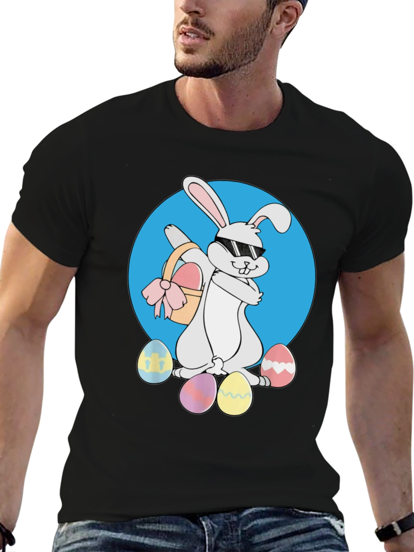 Easter Bunny T-Shirt - Cool Rabbit with Eggs