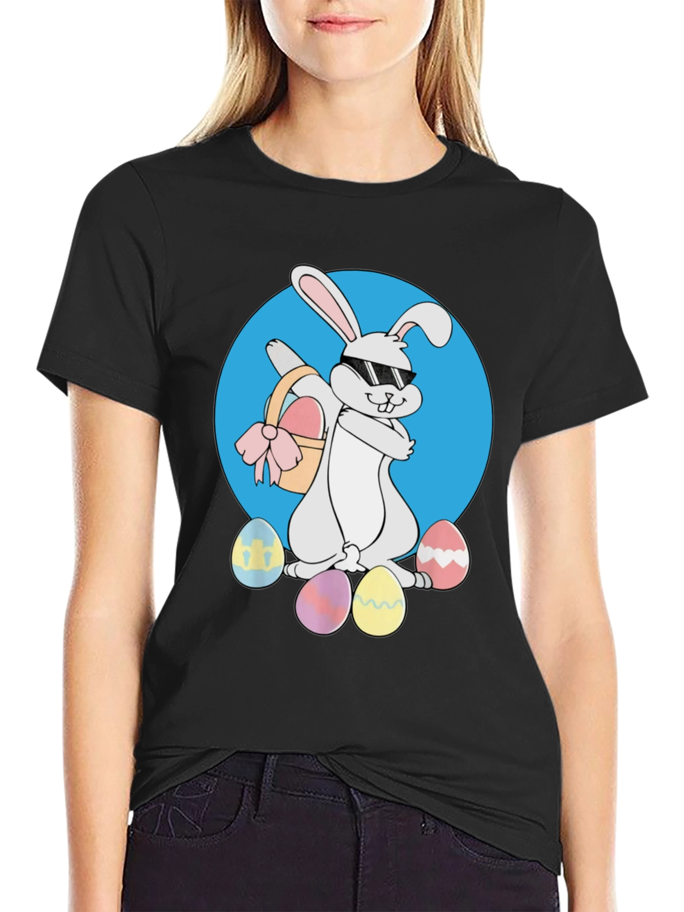 Easter Bunny T-Shirt - Cool Rabbit with Eggs