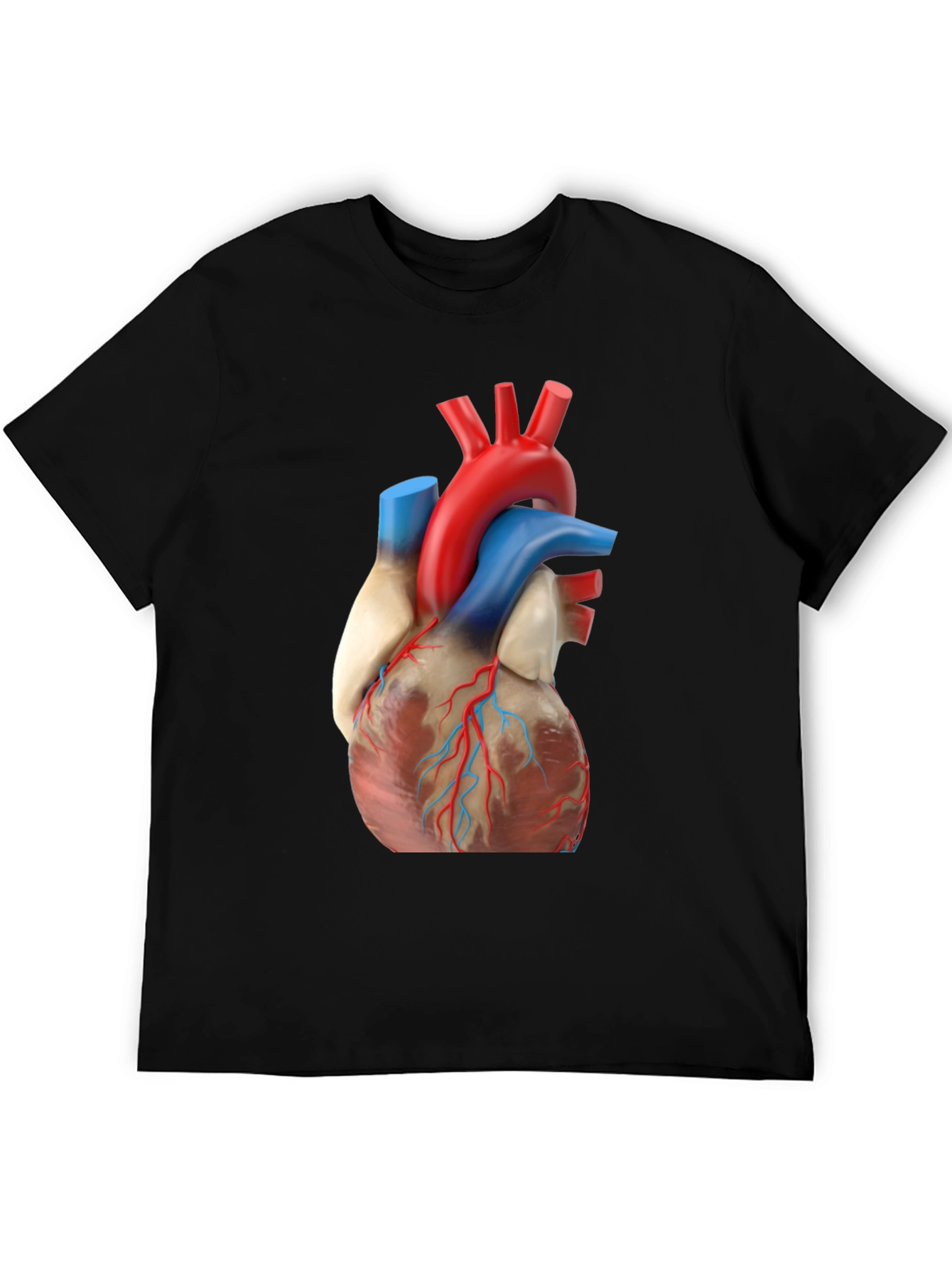 Anatomical Heart Graphic Tee - Black Cotton Shirt