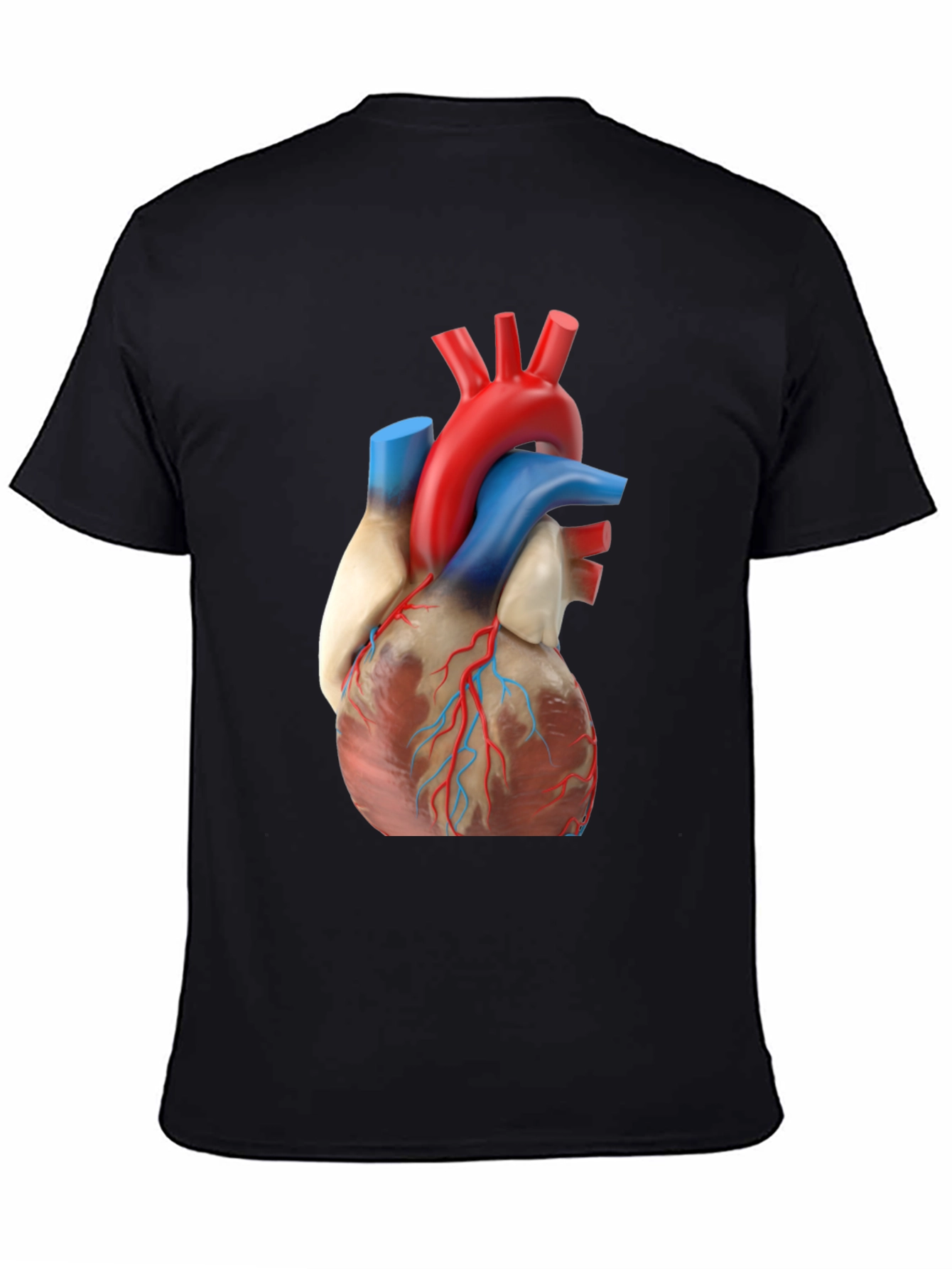 Anatomical Heart Graphic Tee - Black Cotton Shirt