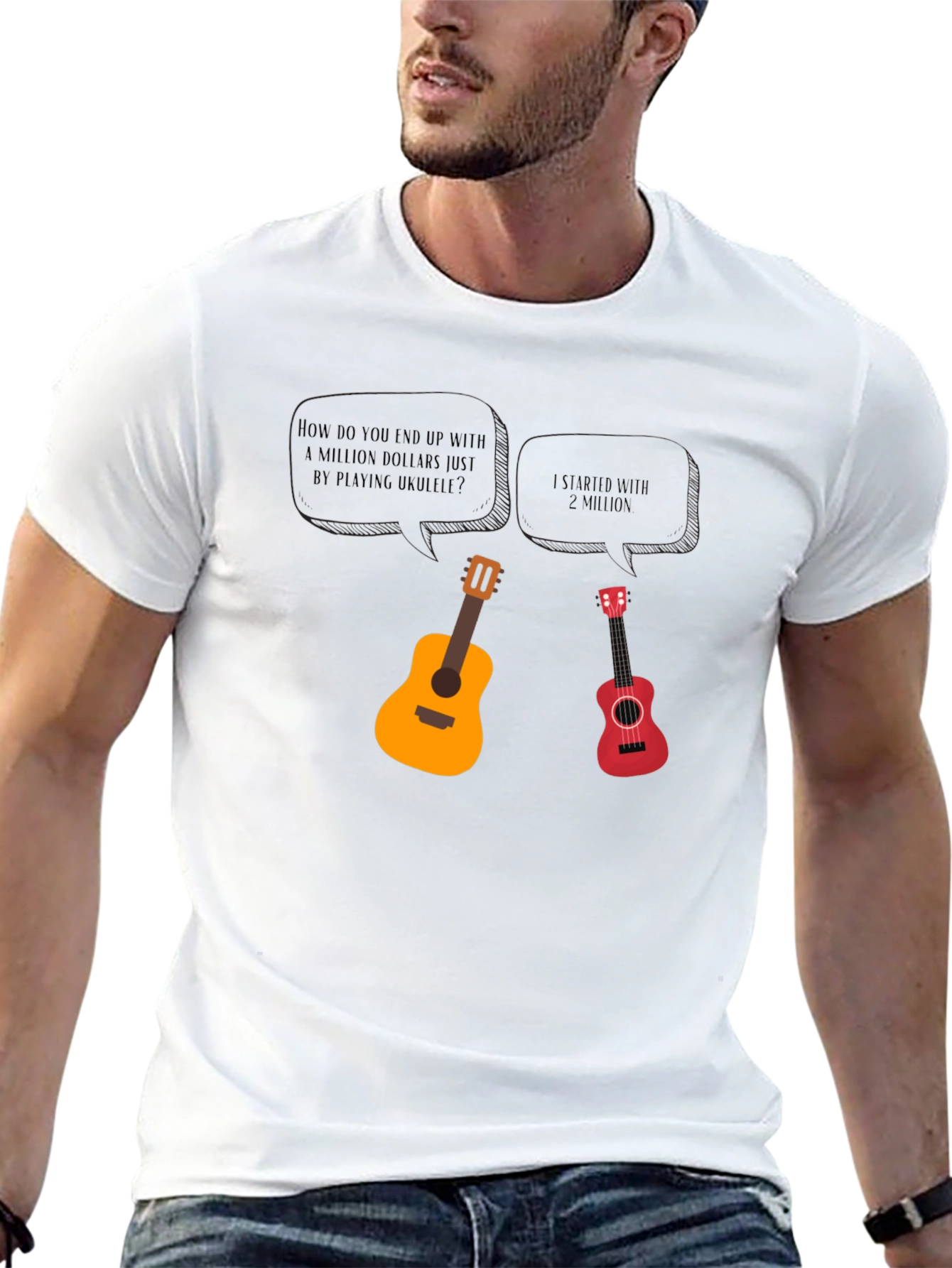 Ukulele Millionaire Humor T-Shirt