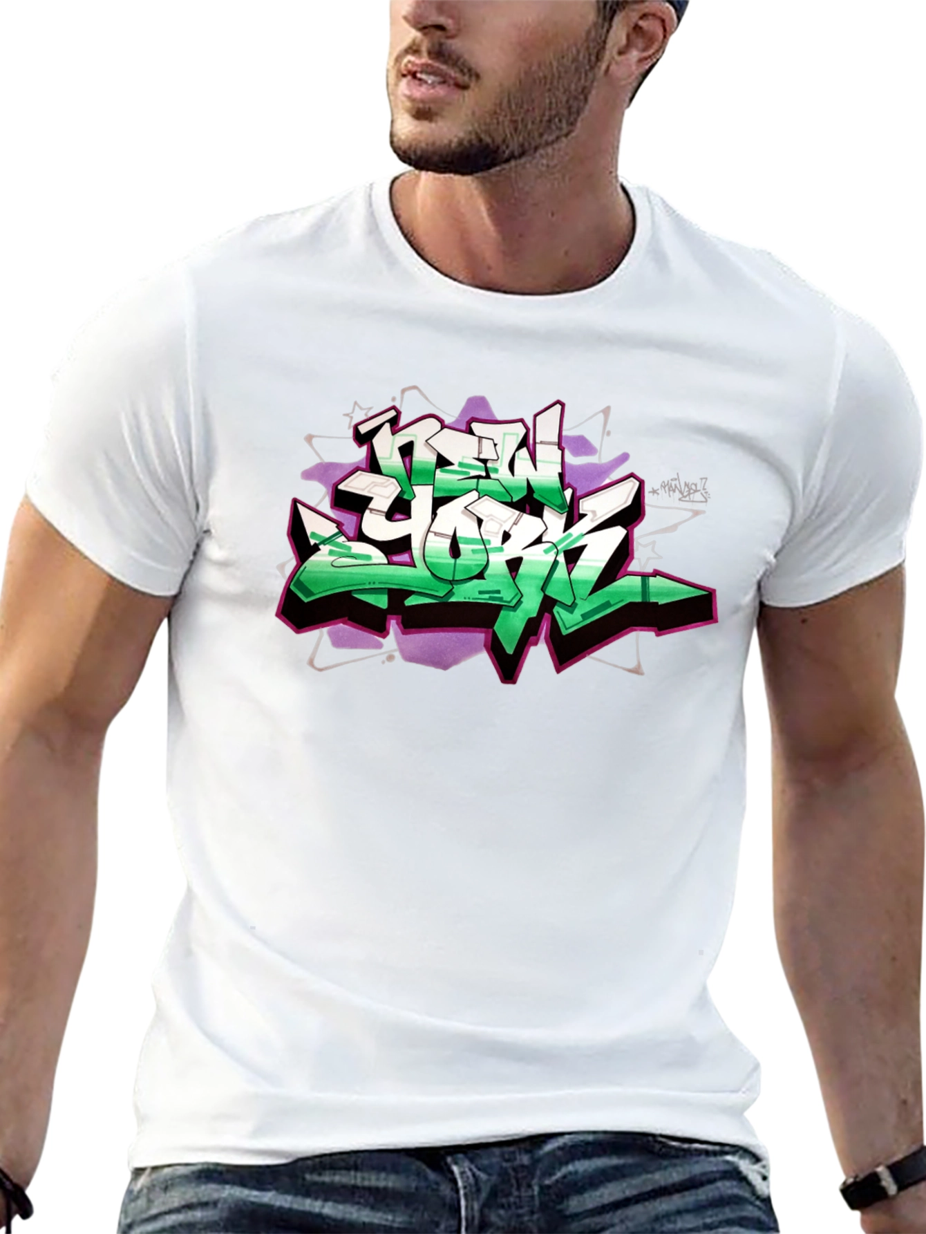 New York Graffiti Graphic Black T-Shirt