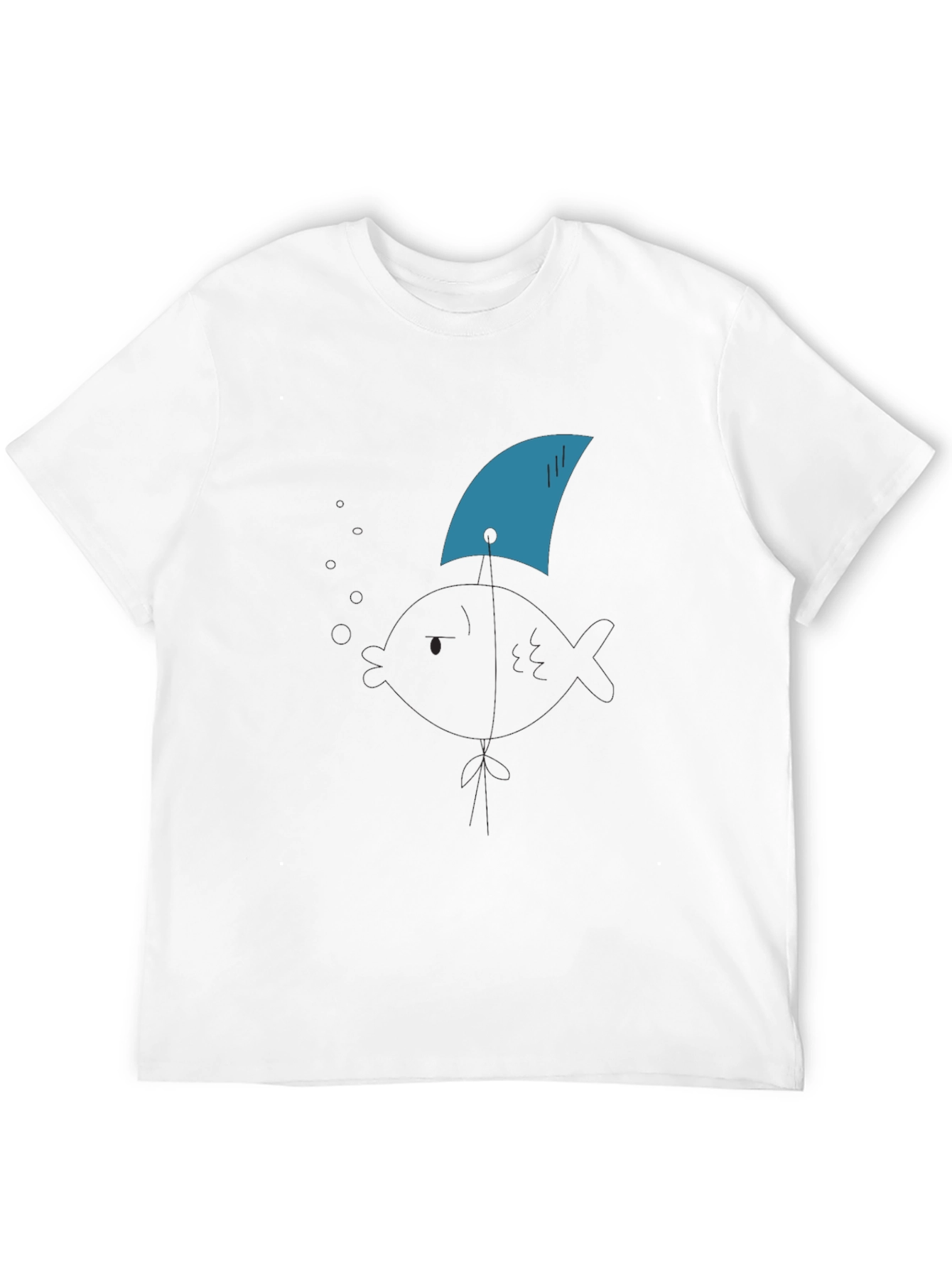 Shark Fin Tee - Black Cotton Graphic T-Shirt