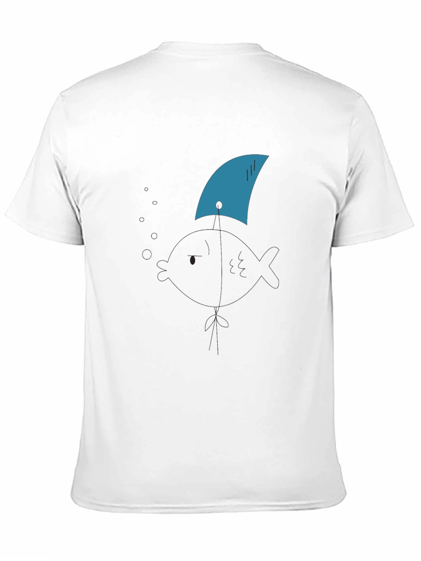 Shark Fin Tee - Black Cotton Graphic T-Shirt