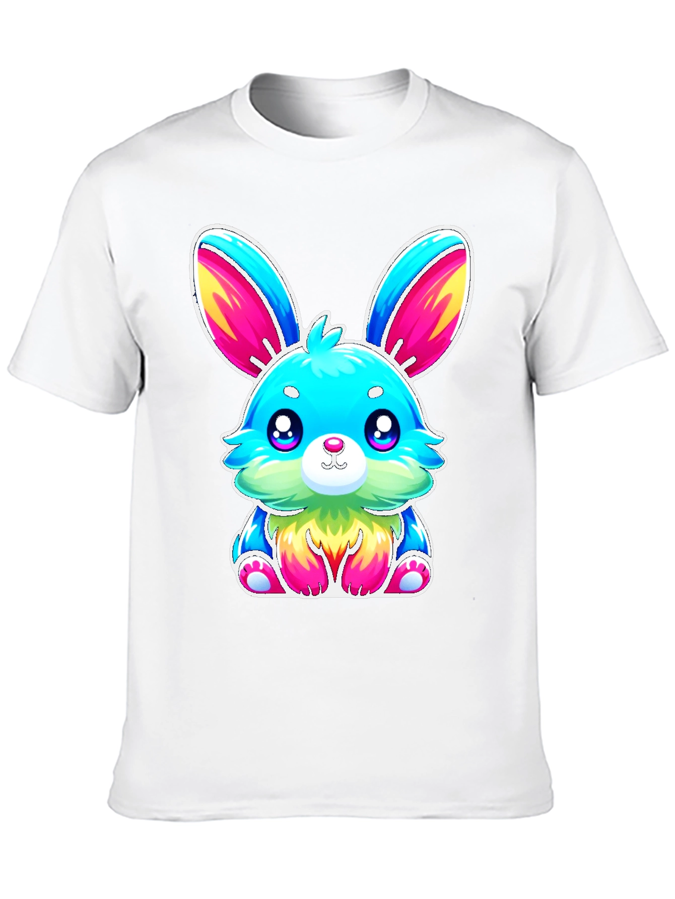 Cute Kawaii Rainbow Bunny Graphic Tee