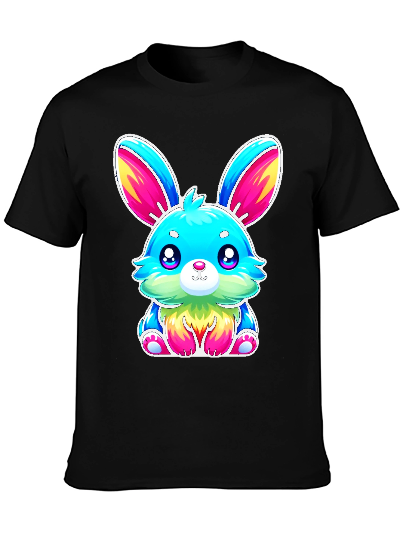 Cute Kawaii Rainbow Bunny Graphic Tee