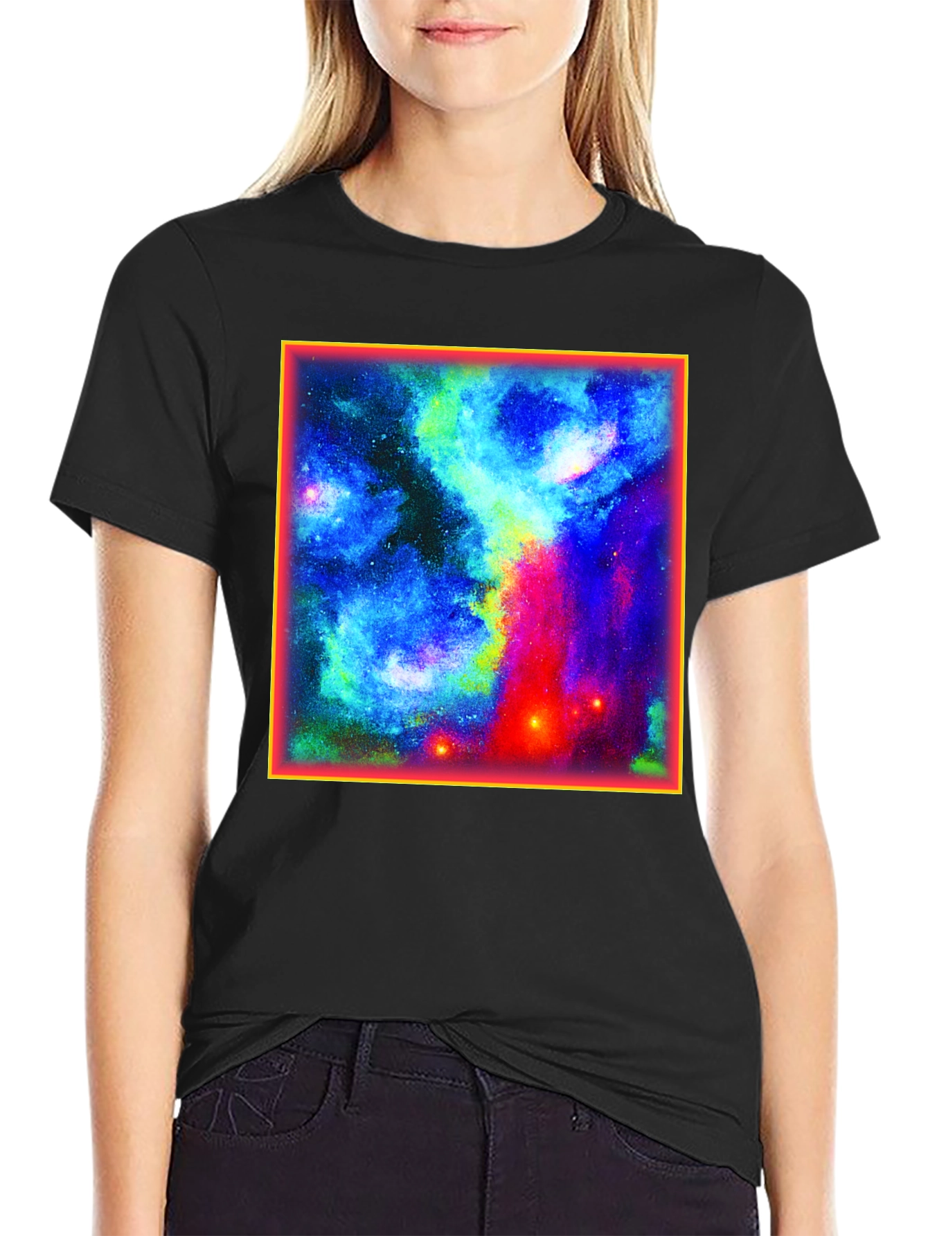Galaxy Graphic Tee - Black Cotton Blend