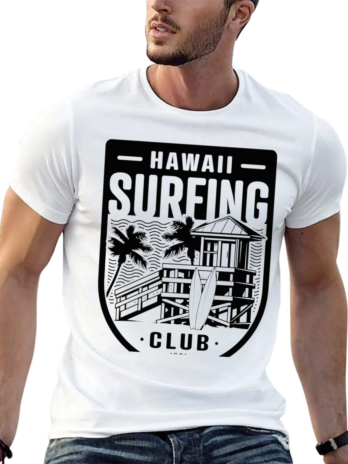 Hawaii Surfing Club Black T-Shirt