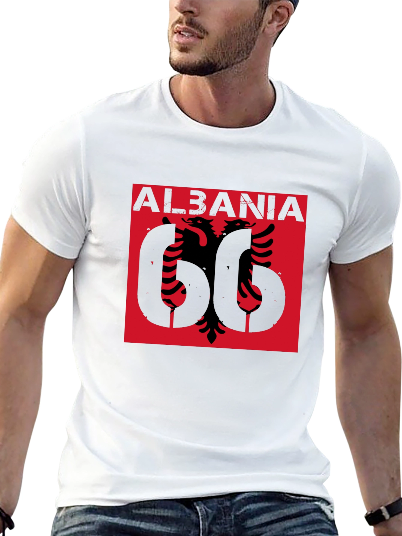Albania Graphic Tee - Black Short Sleeve T-Shirt
