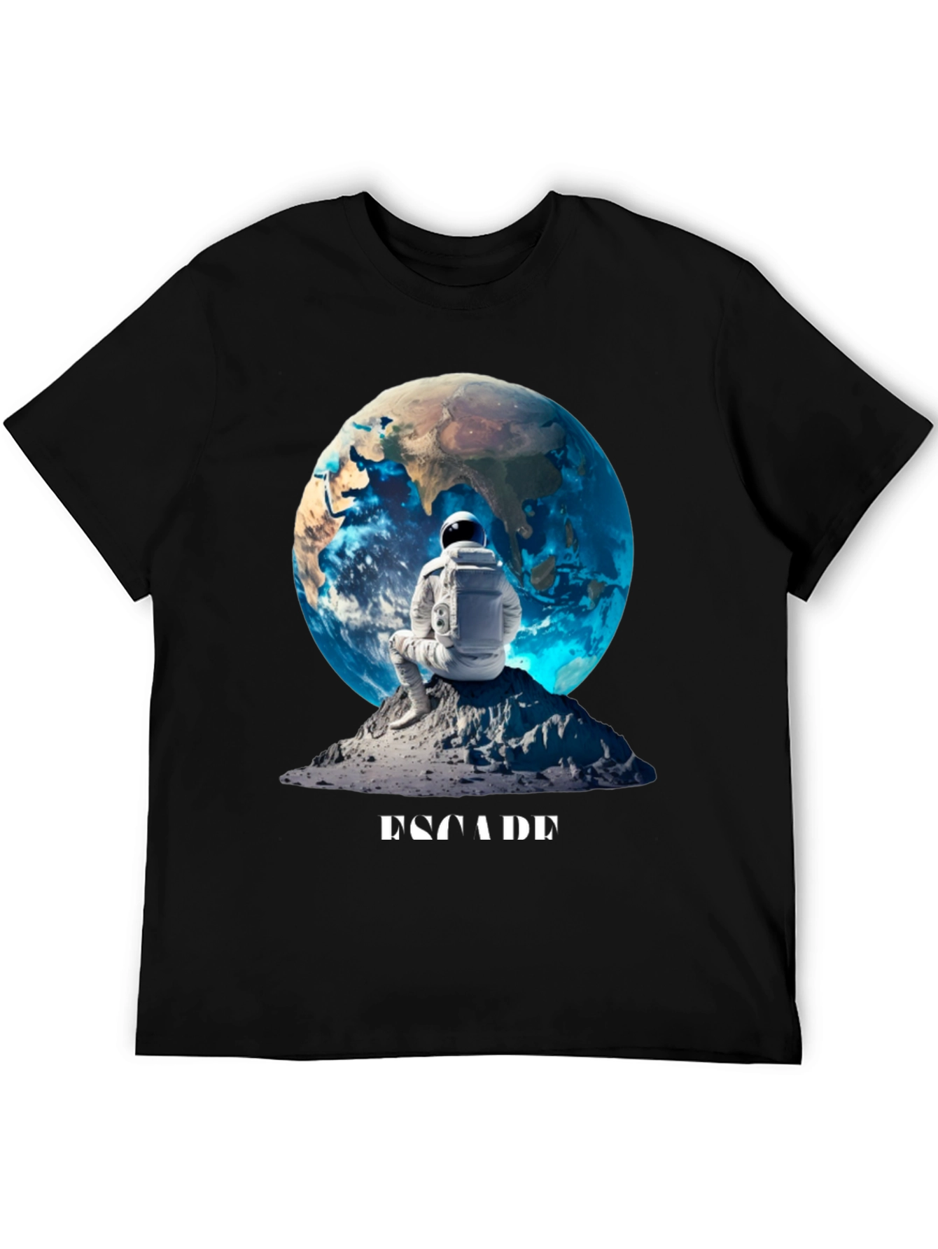 Astronaut Earth Graphic Tee - Black