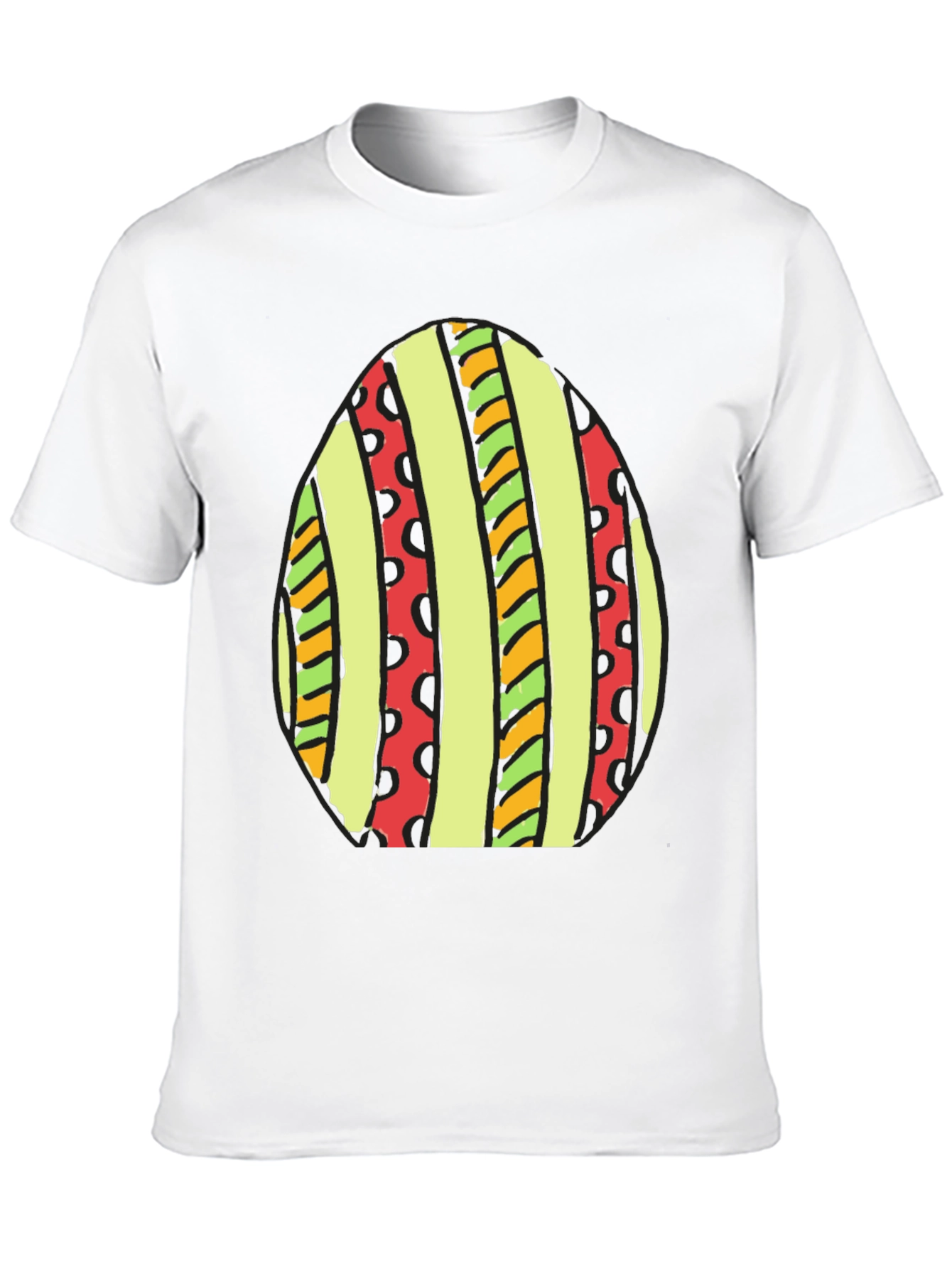 Striped Easter Egg Graphic Tee - Black