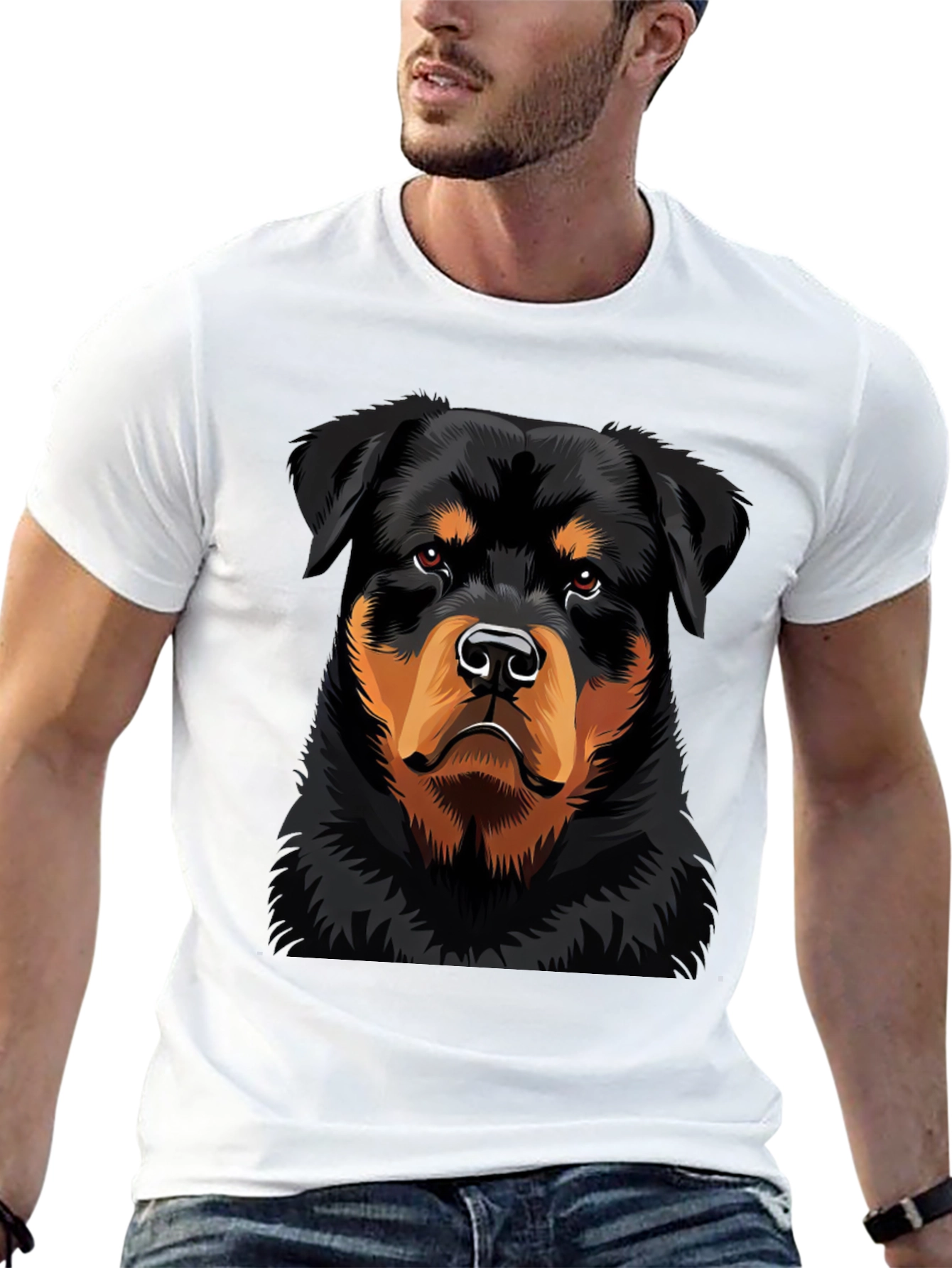 Rottweiler Dog Graphic Black T-Shirt