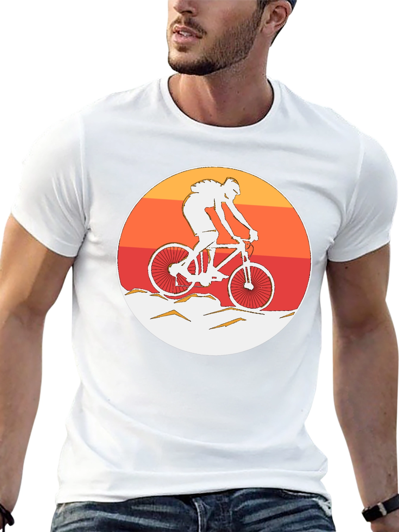 Mountain Biker Graphic T-Shirt - Sunset Ride