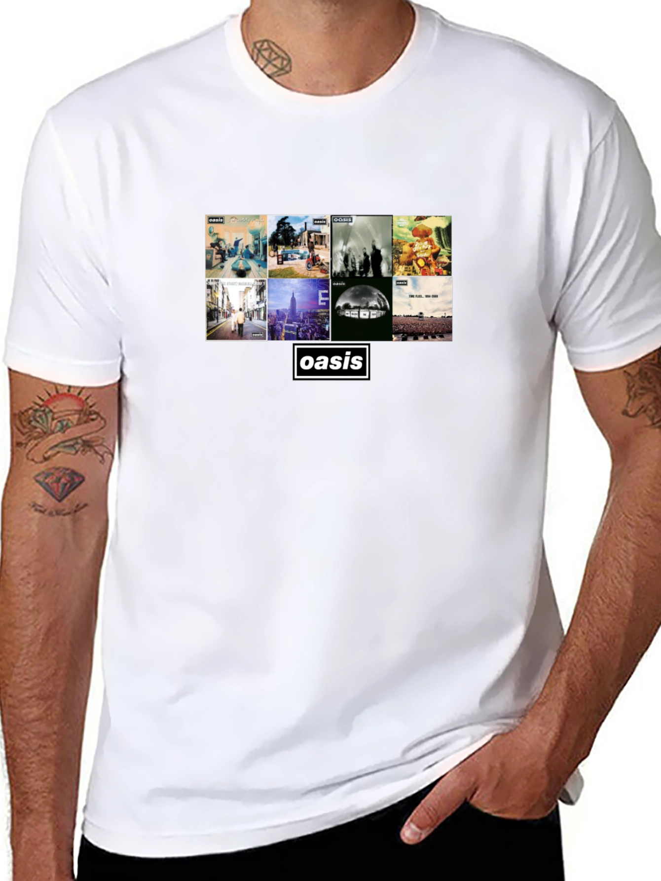 Oasis Album Collage Black T-Shirt