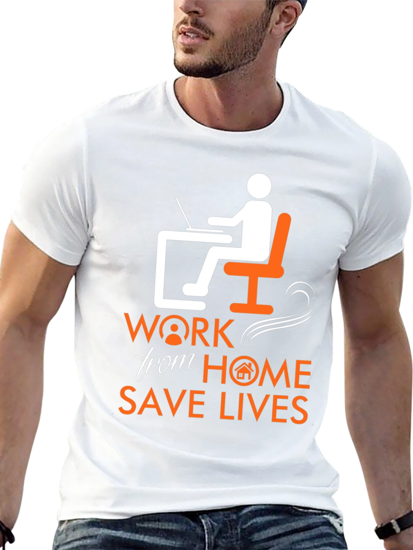 Work From Home Save Lives Graphic T-Shirt