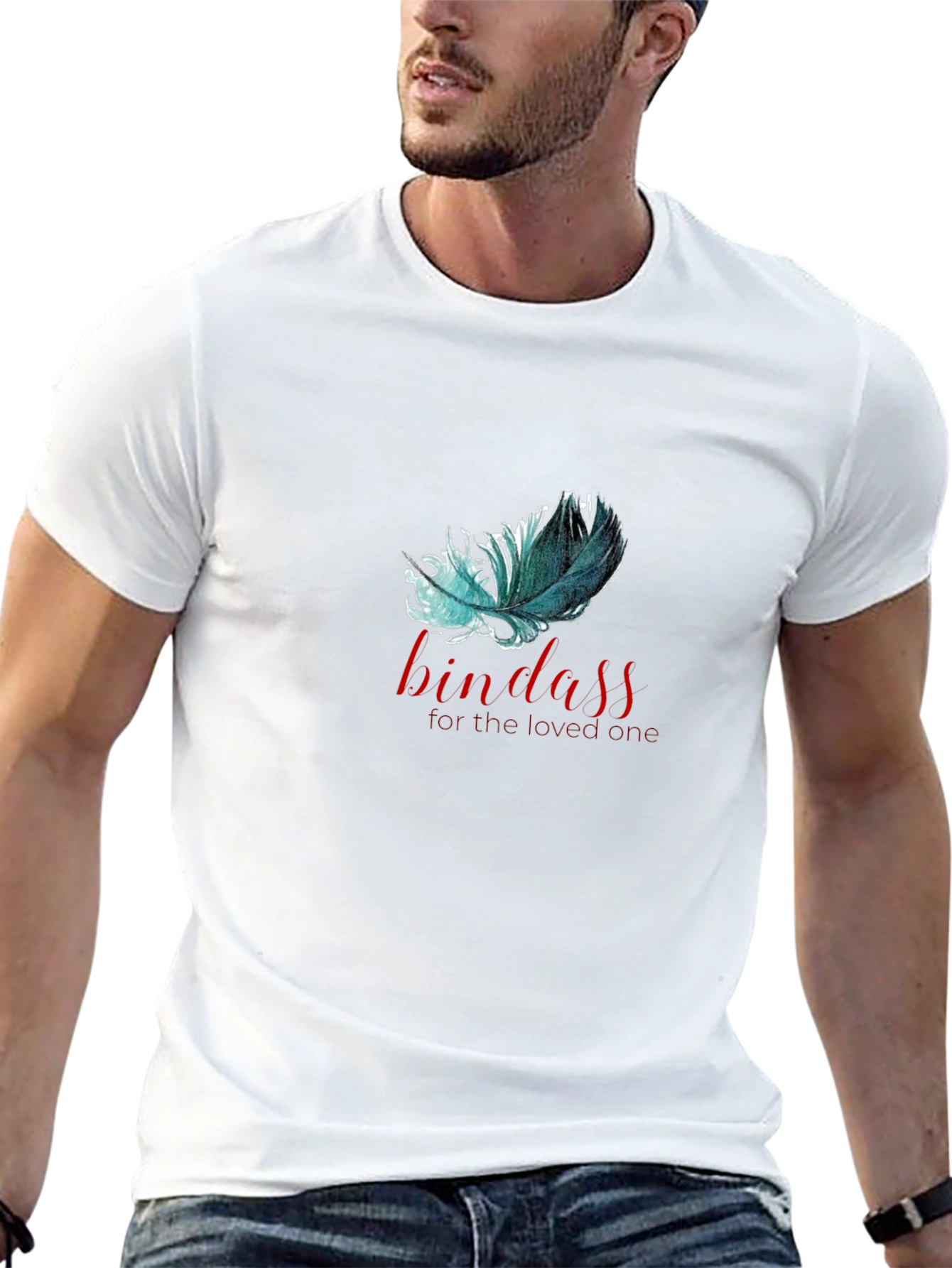 Bindass Feather Graphic T-Shirt