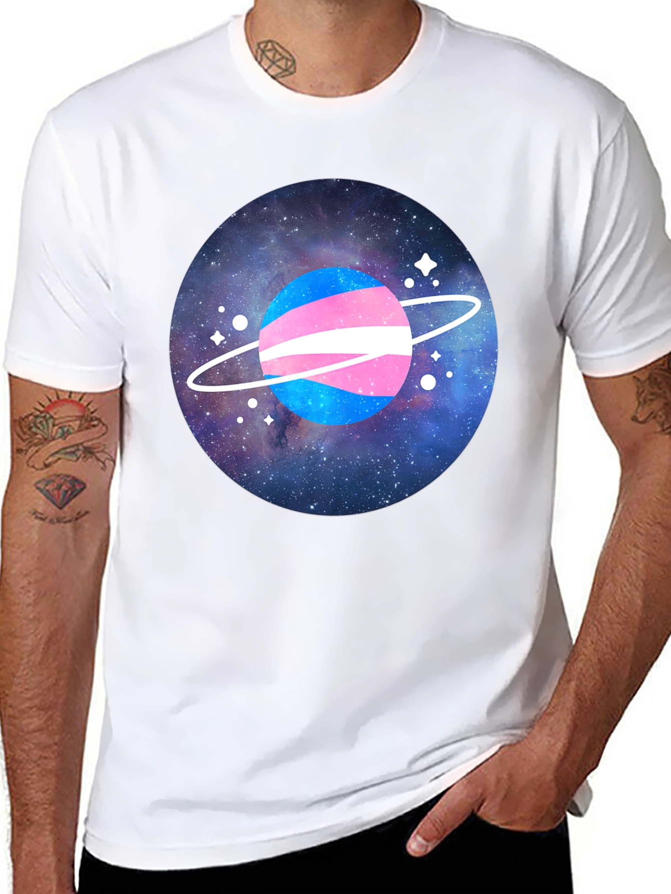 Transgender Pride Planet Graphic T-Shirt
