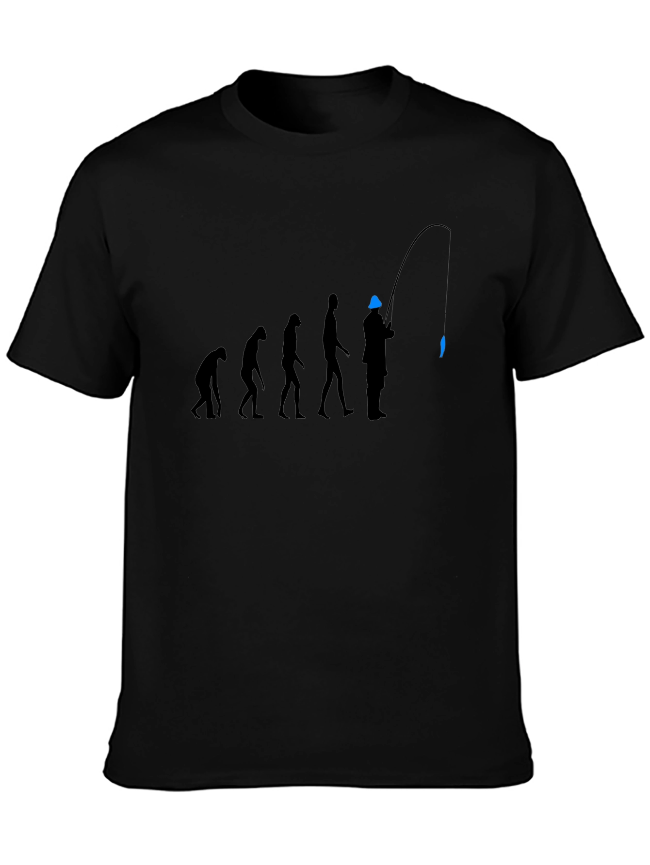 Evolution of Fishing T-Shirt - Black Graphic Tee