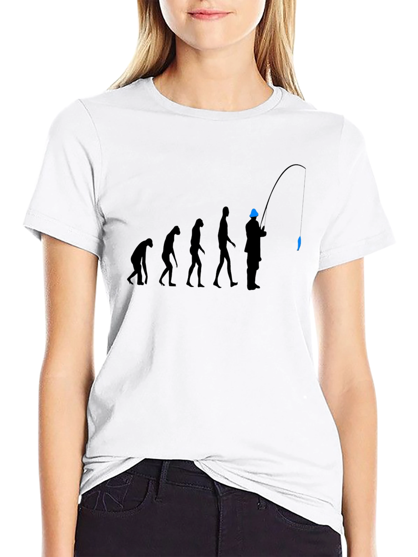 Evolution of Fishing T-Shirt - Black Graphic Tee