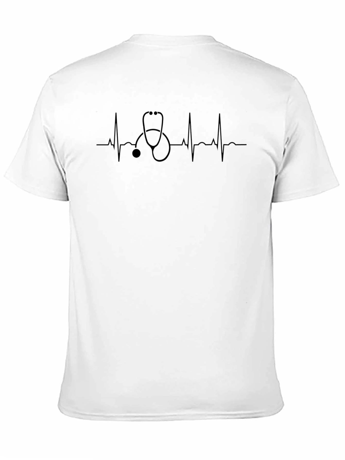 Heartbeat Stethoscope Black T-Shirt