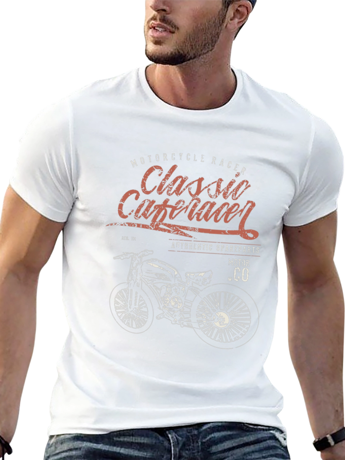Classic Cafe Racer Motorcycle Graphic T-Shirt