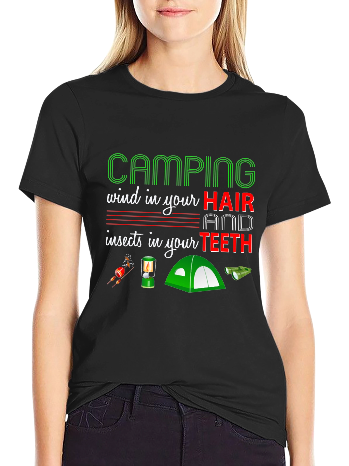Camping Hair Teeth T-Shirt