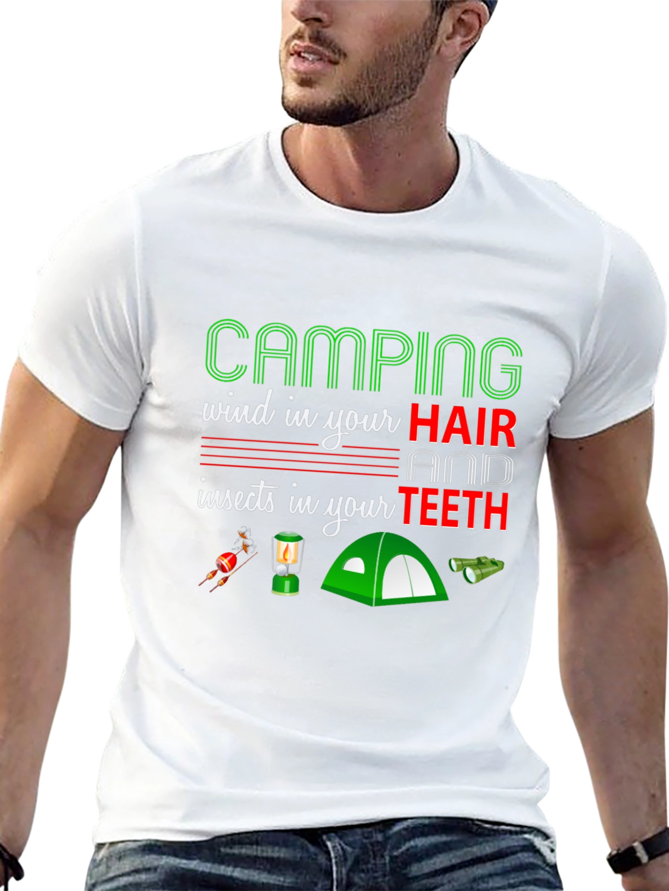 Camping Hair Teeth T-Shirt