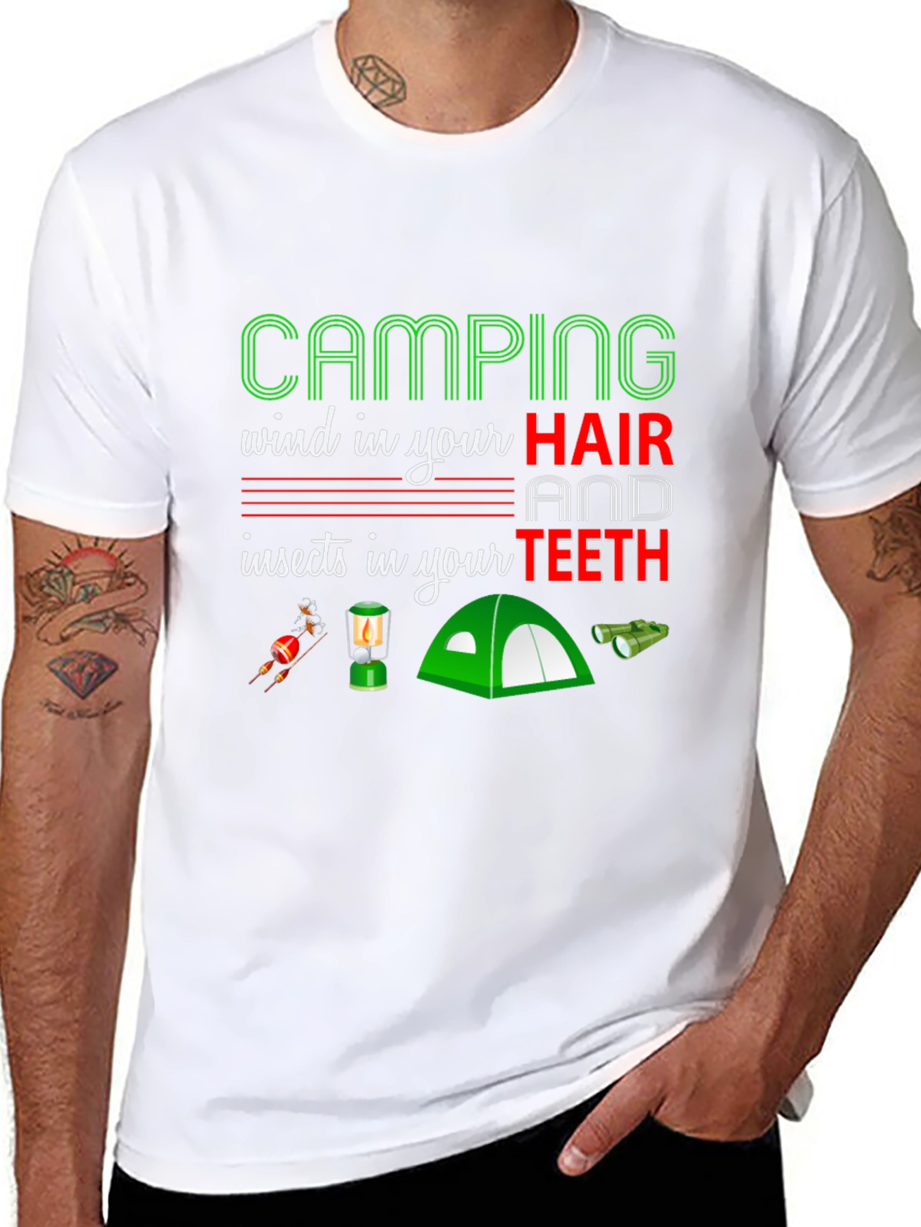 Camping Hair Teeth T-Shirt