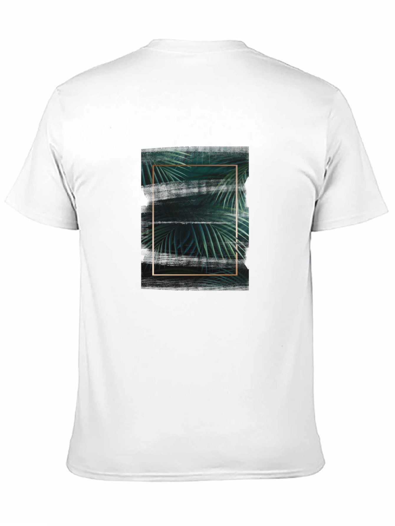 Stylish Black Tee with Tropical Leaf Graphic