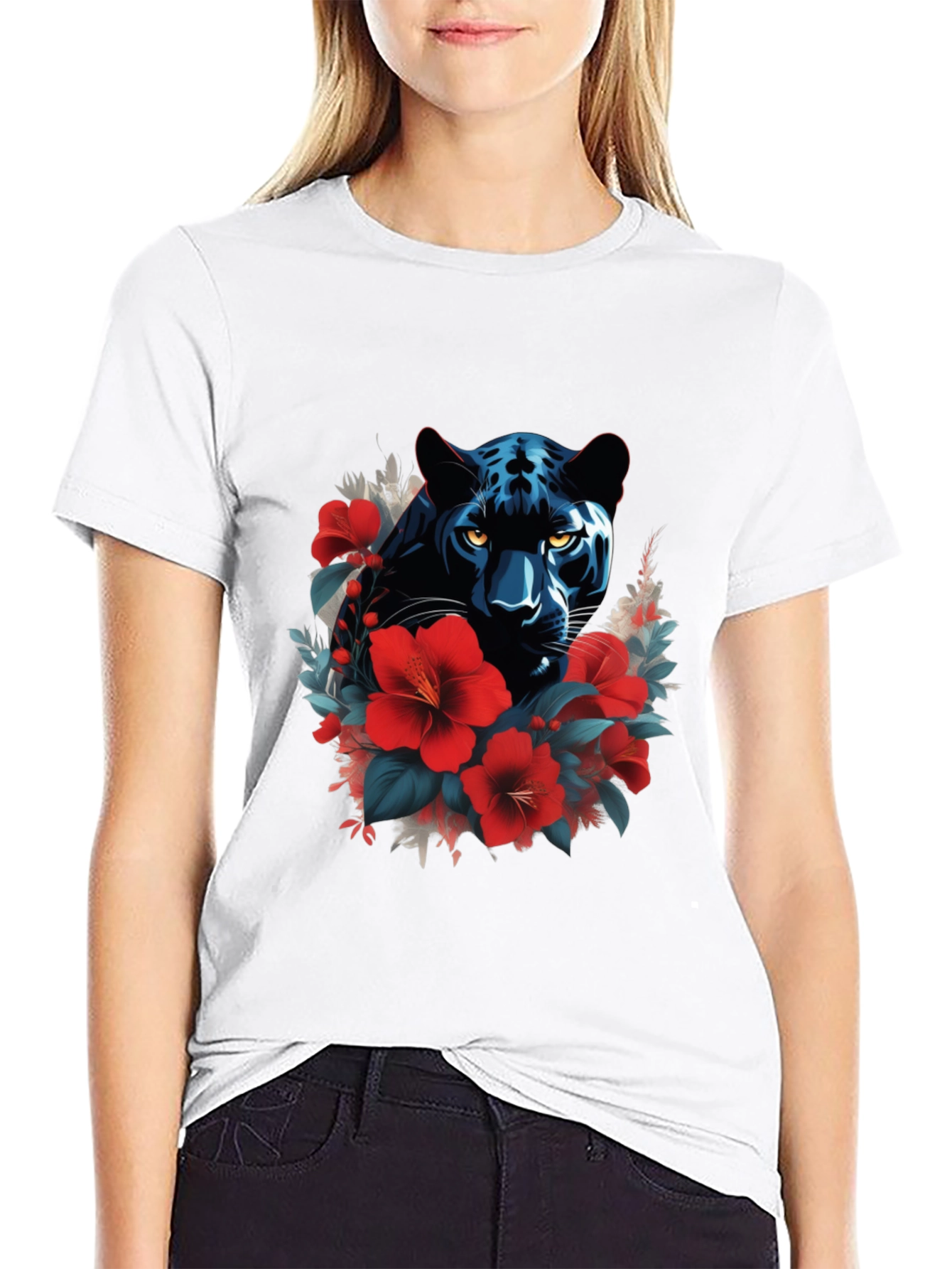 Black Panther Floral Graphic Tee - Mens