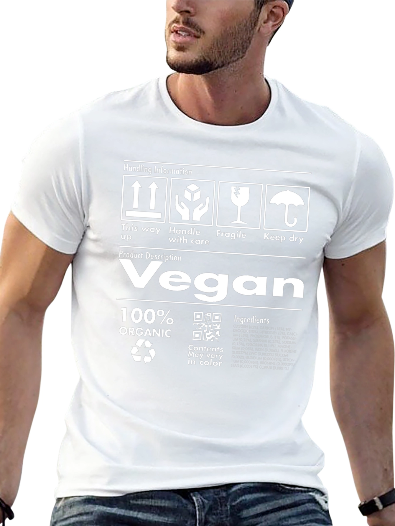 Vegan 100% Organic Handling Information Black T-Shirt