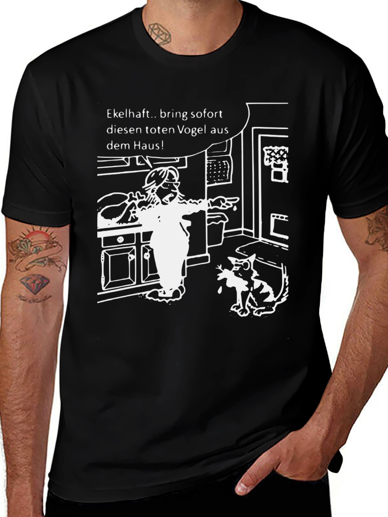 Funny Cartoon Graphic T-Shirt - Bring the Bird Out!