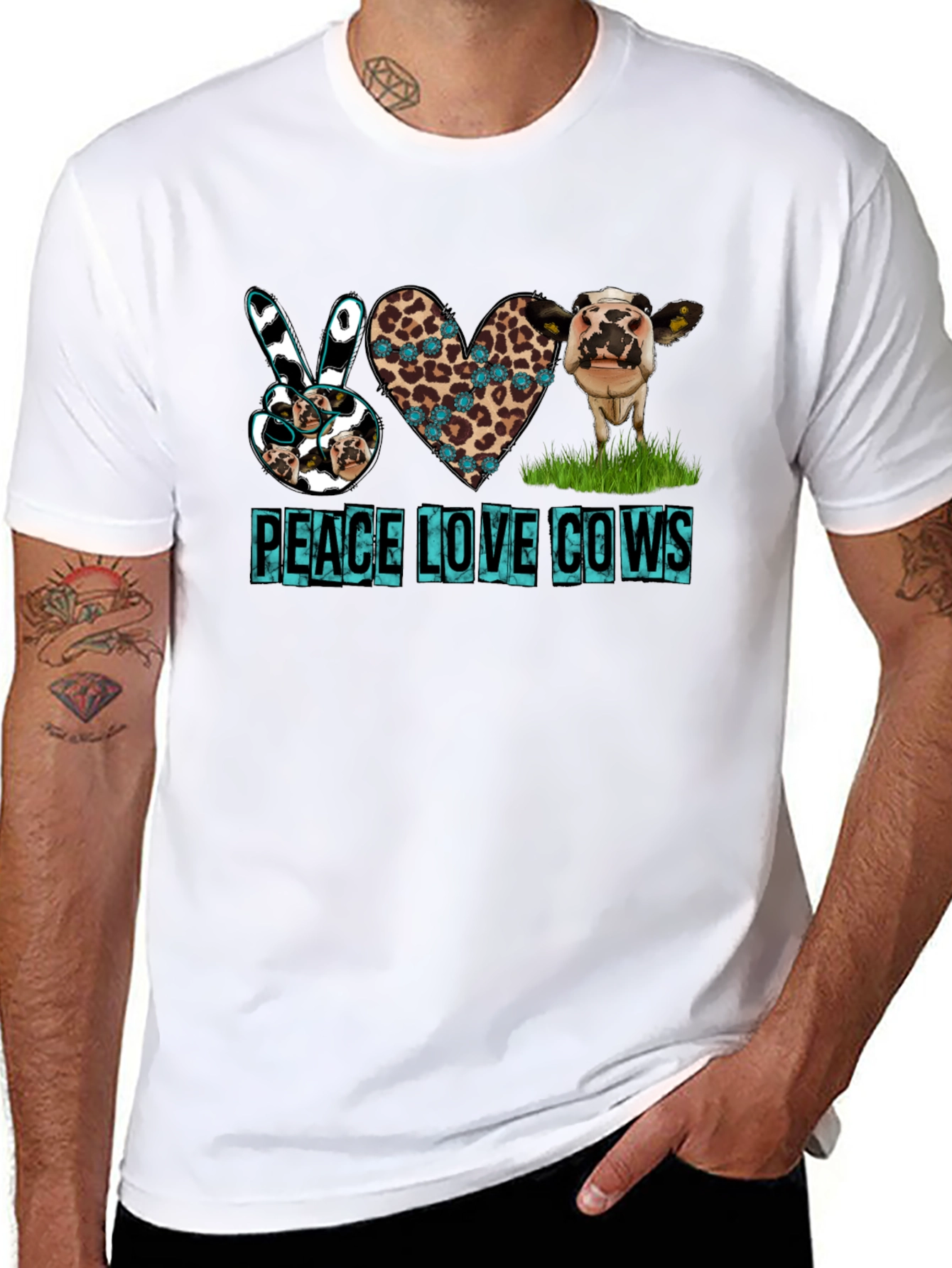 Peace Love Cows Graphic T-Shirt