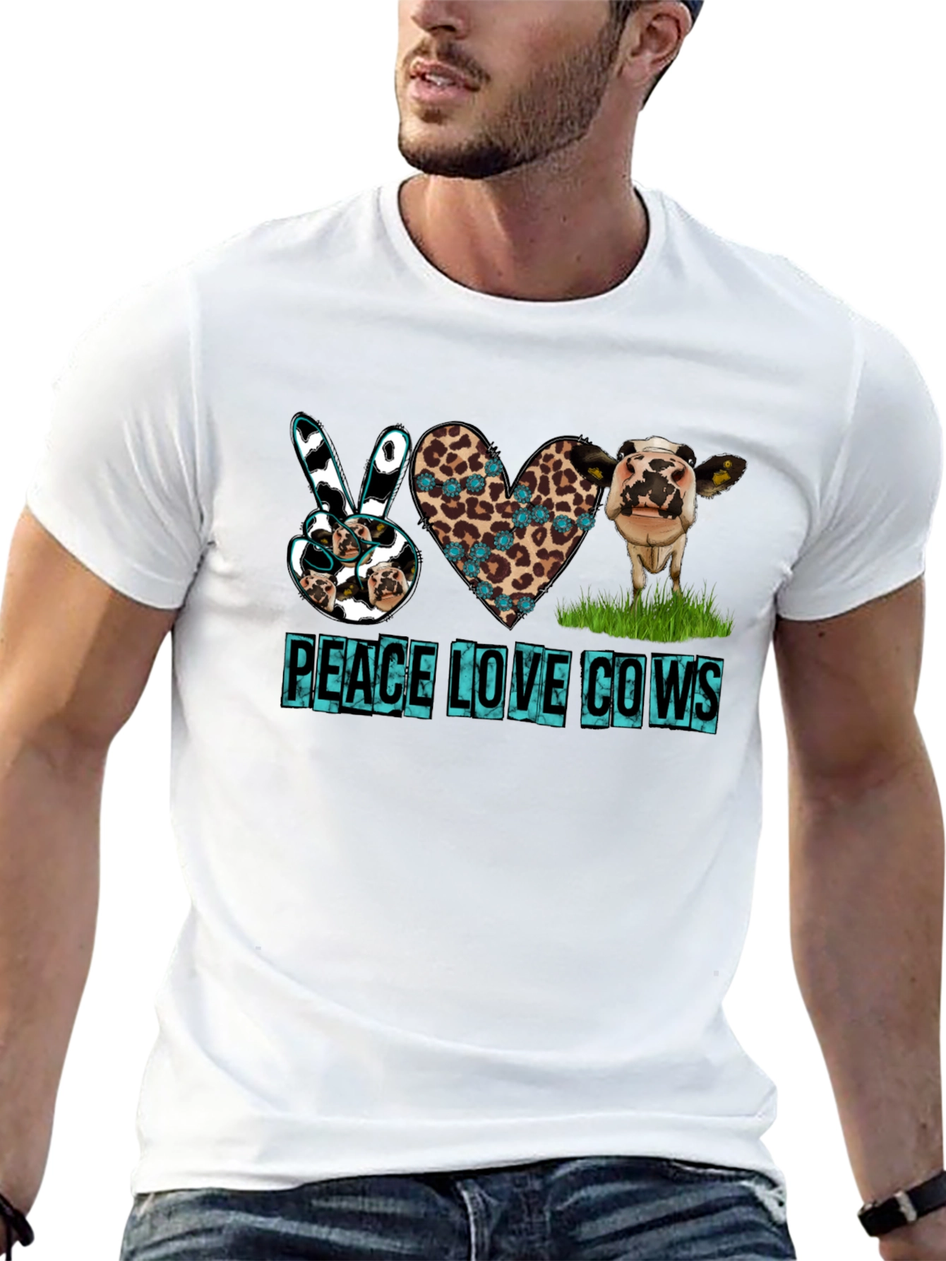 Peace Love Cows Graphic T-Shirt