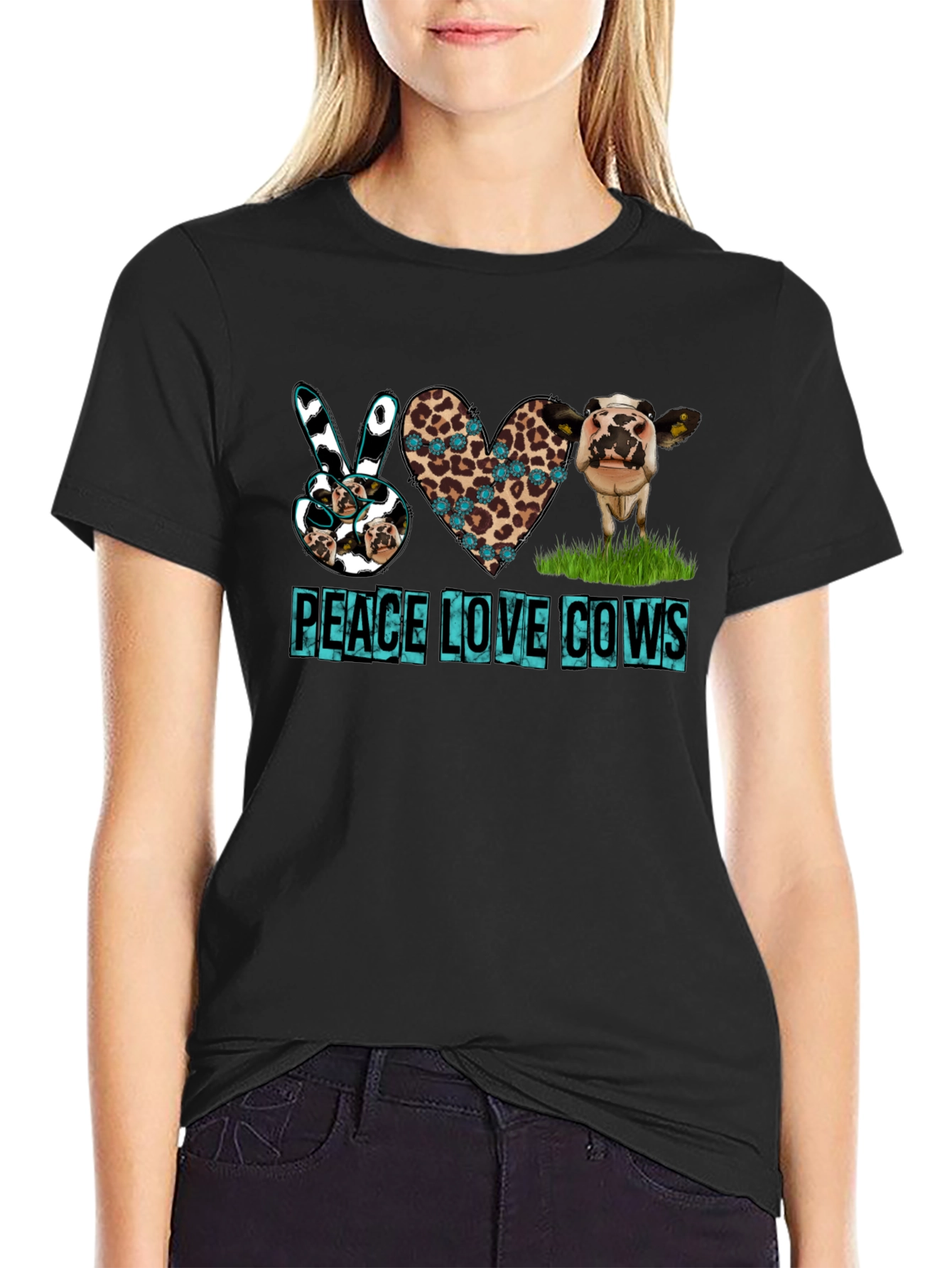 Peace Love Cows Graphic T-Shirt