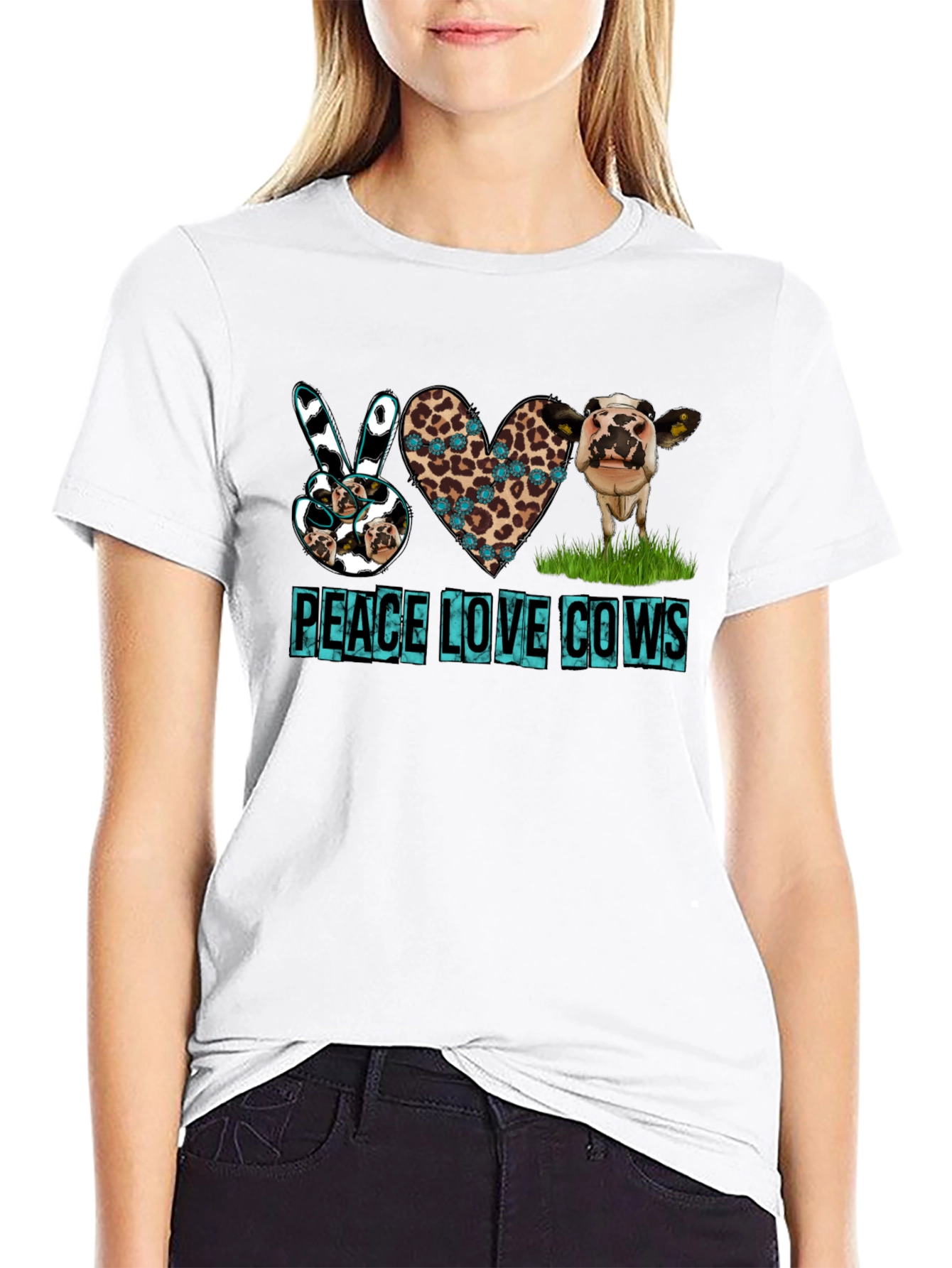 Peace Love Cows Graphic T-Shirt