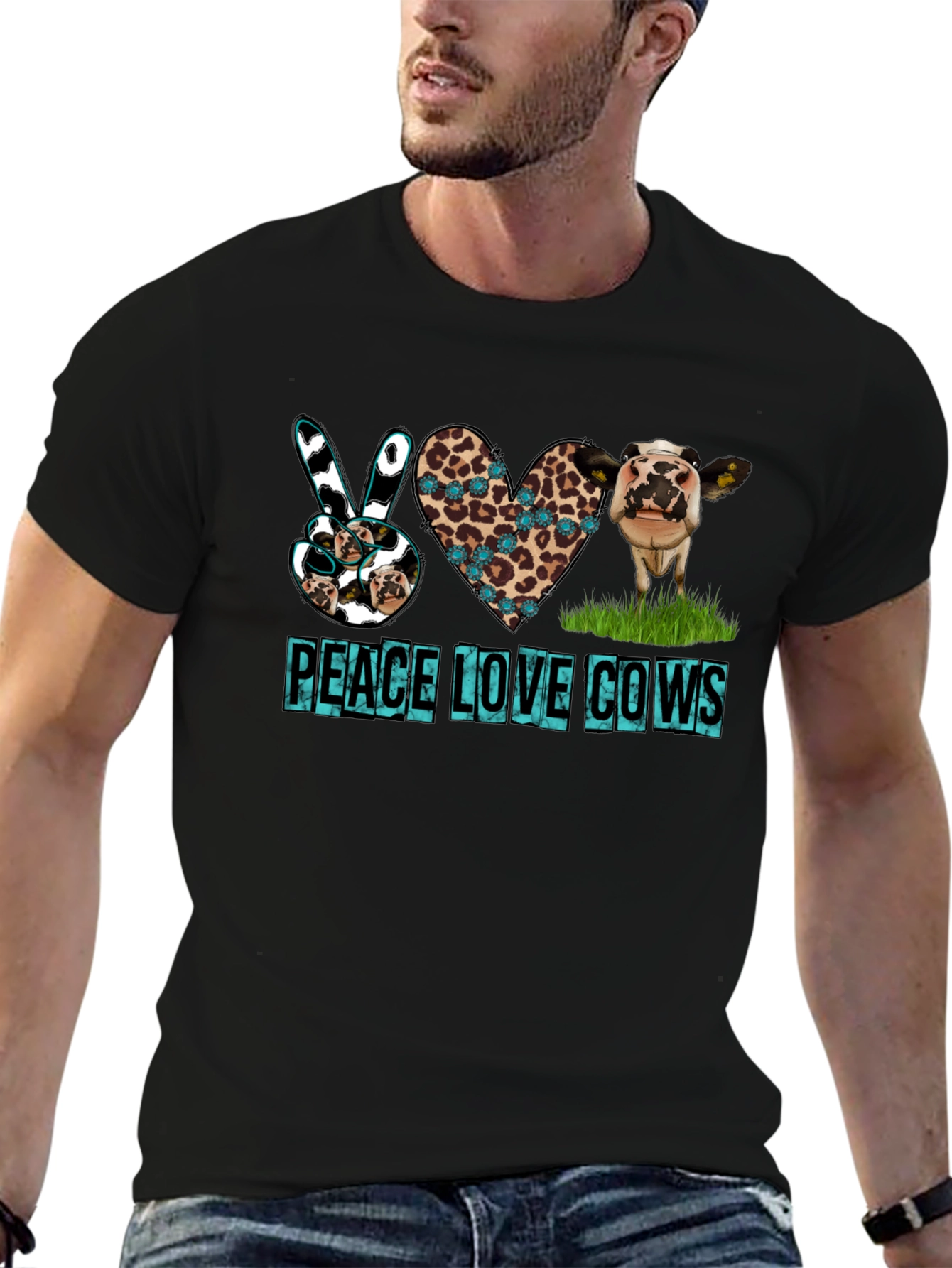 Peace Love Cows Graphic T-Shirt