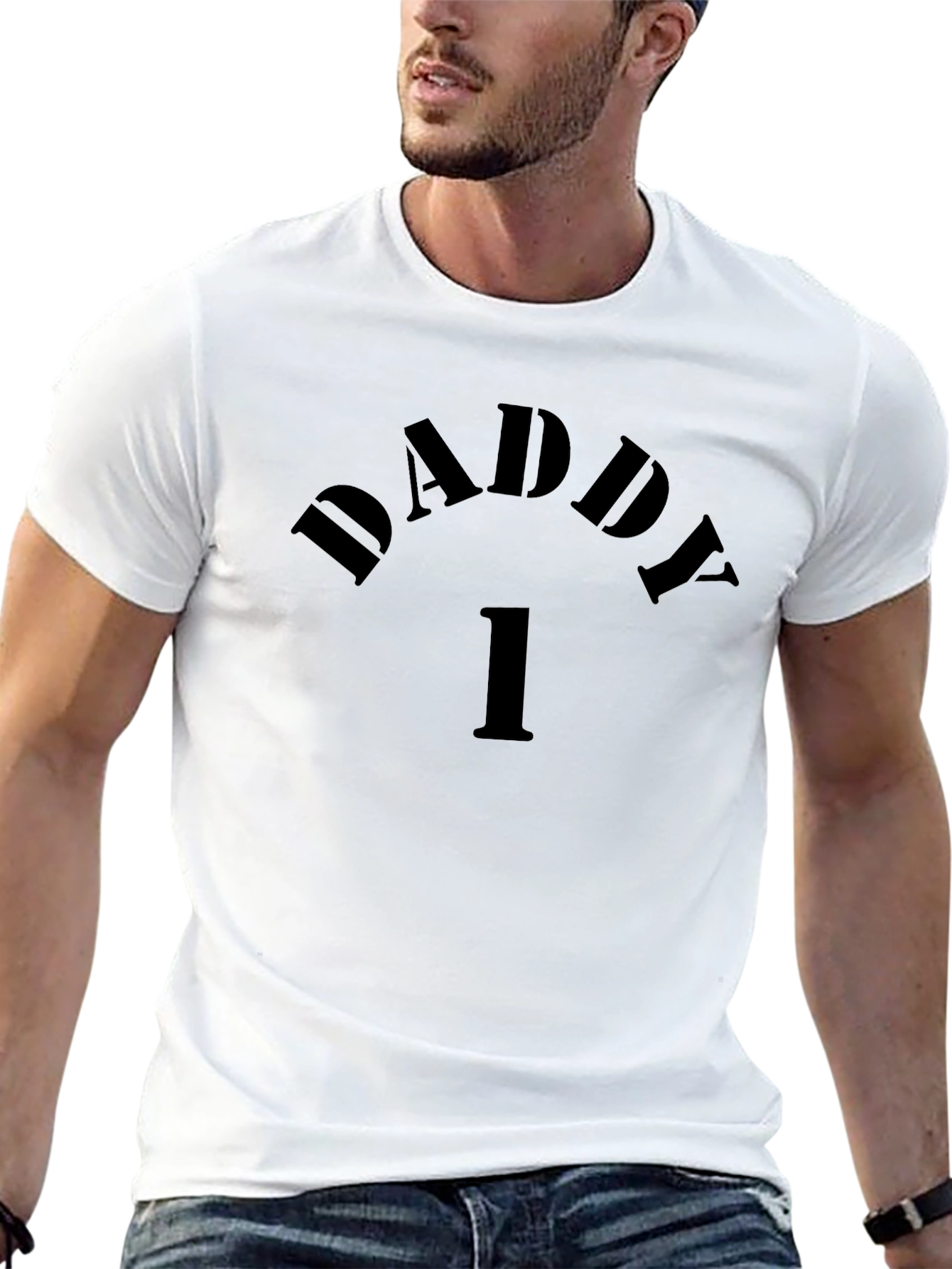 Daddy Number One Black Graphic Tee