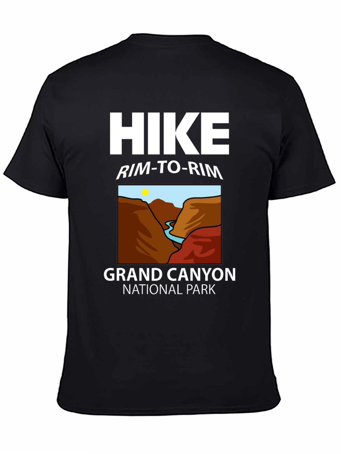 Grand Canyon Hike Rim-to-Rim Black T-Shirt