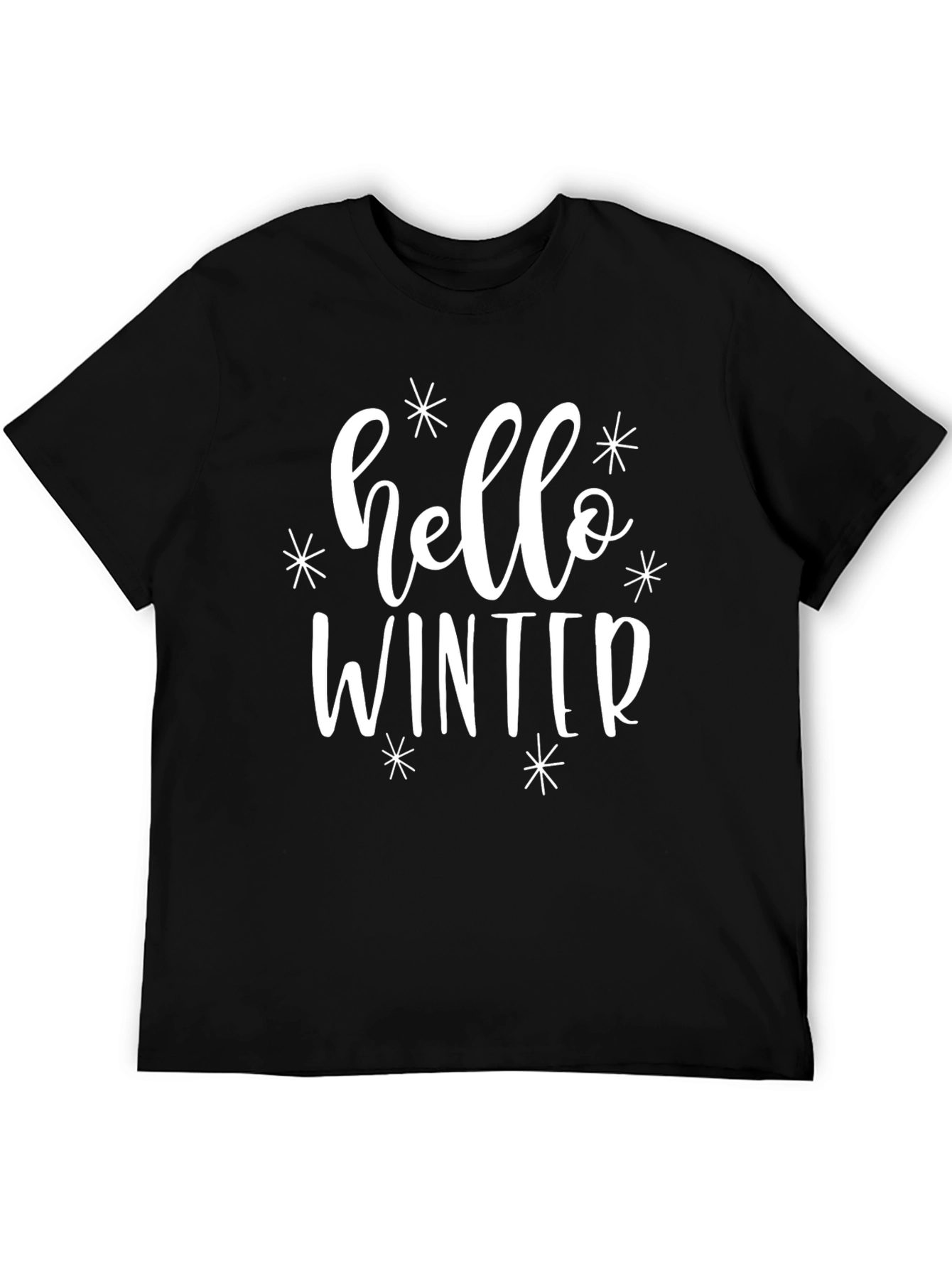 Hello Winter Black Graphic Tee