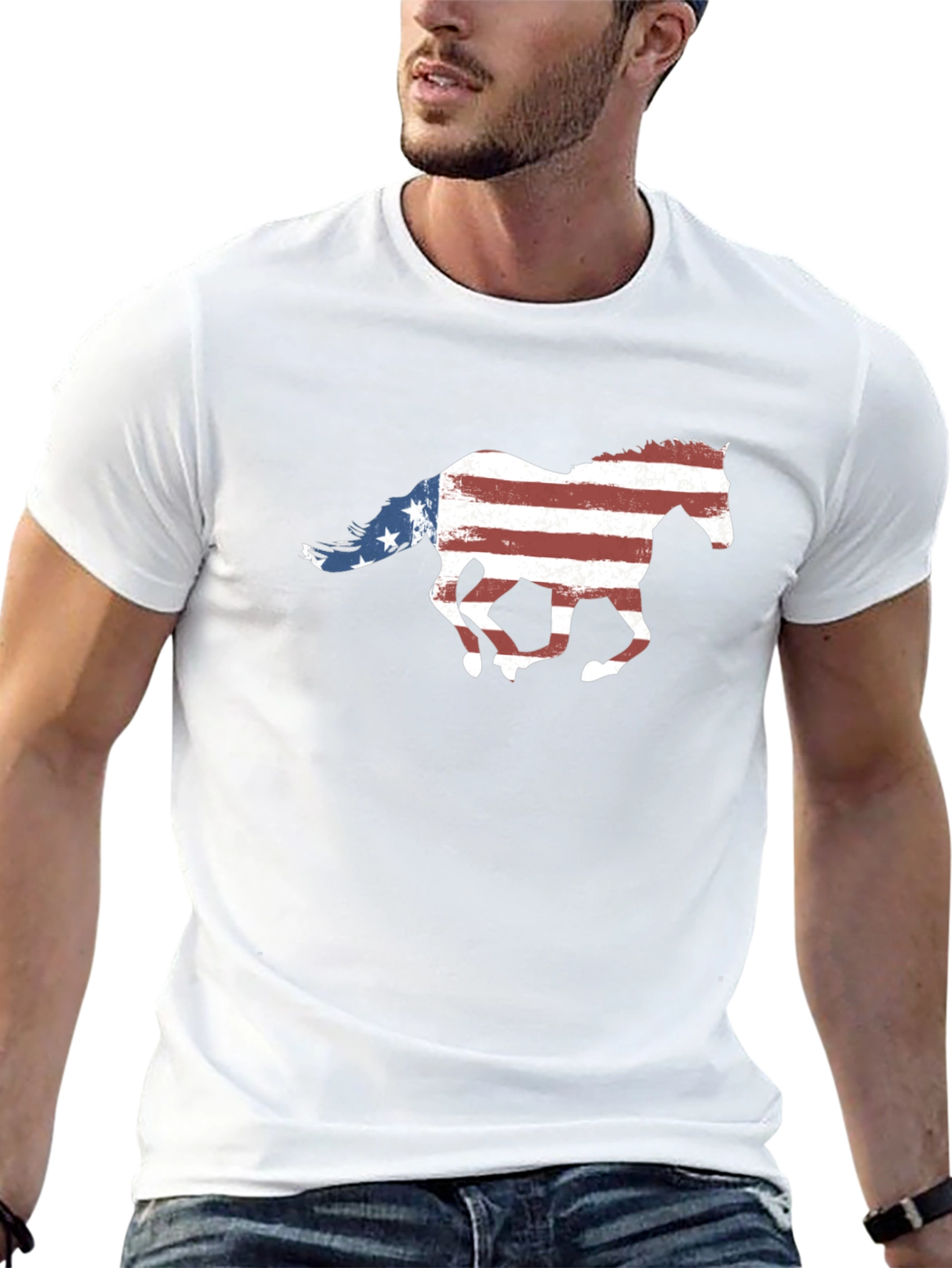 American Flag Horse Graphic Tee