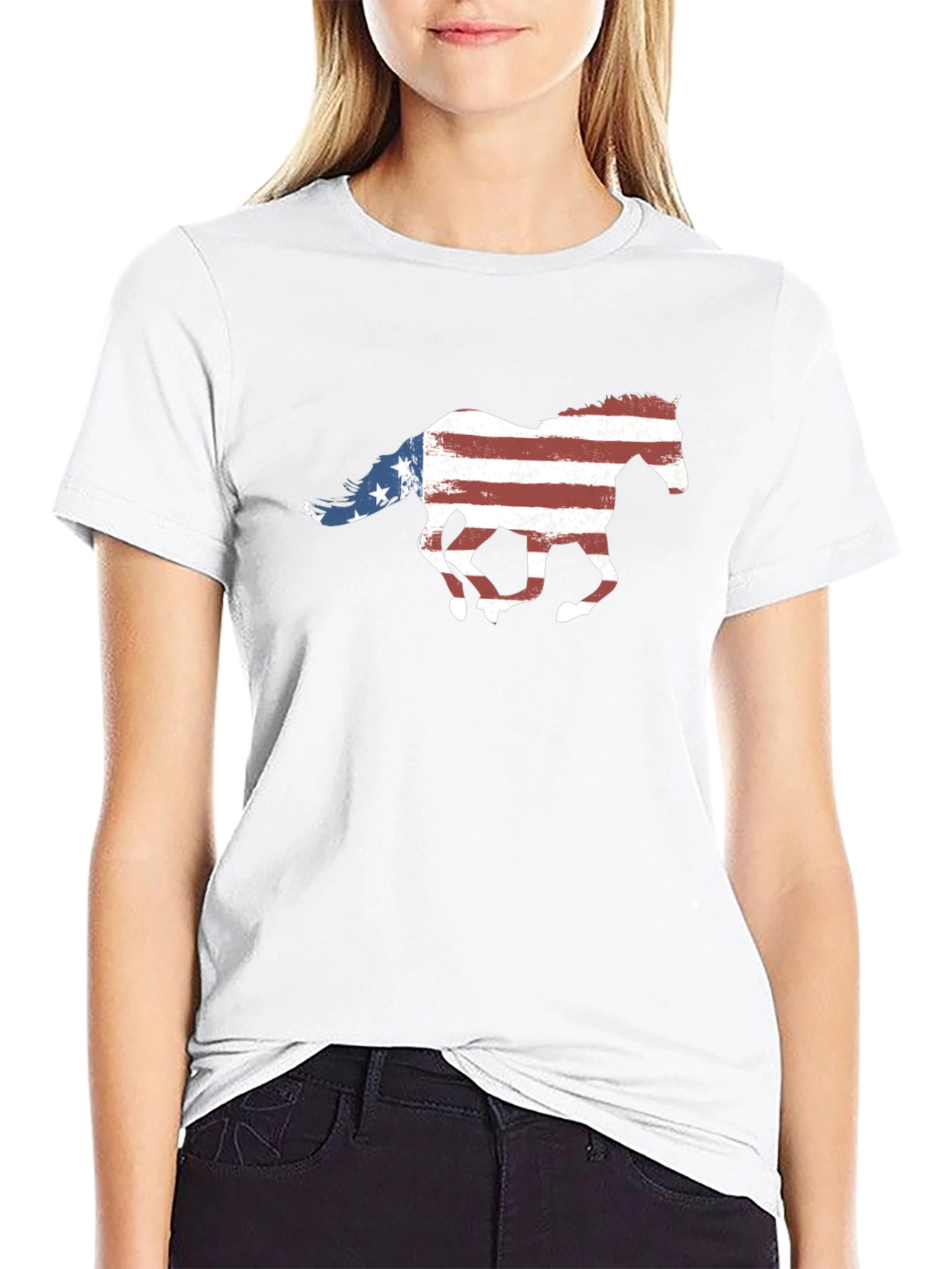 American Flag Horse Graphic Tee