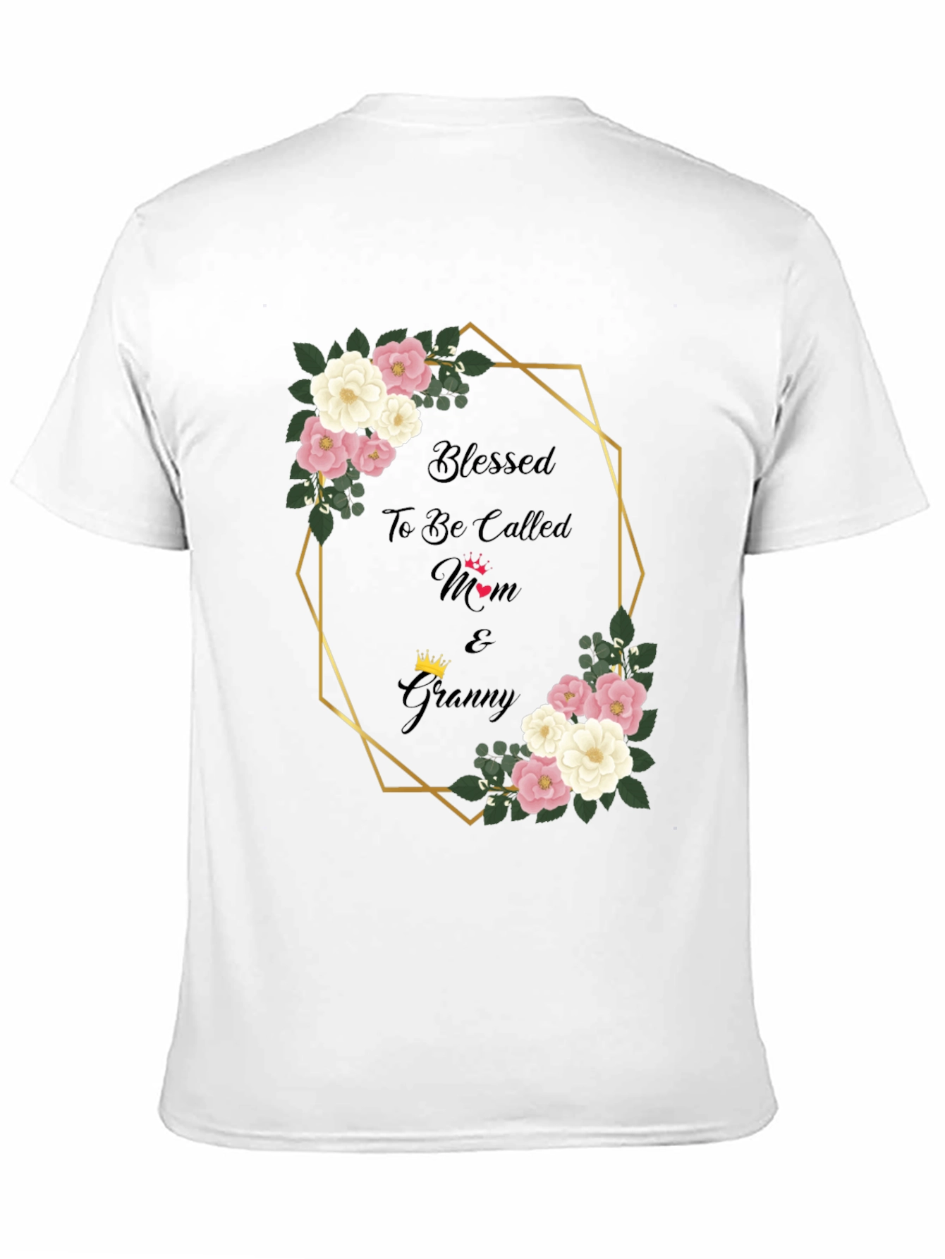Blessed Mom & Granny Floral Graphic T-Shirt