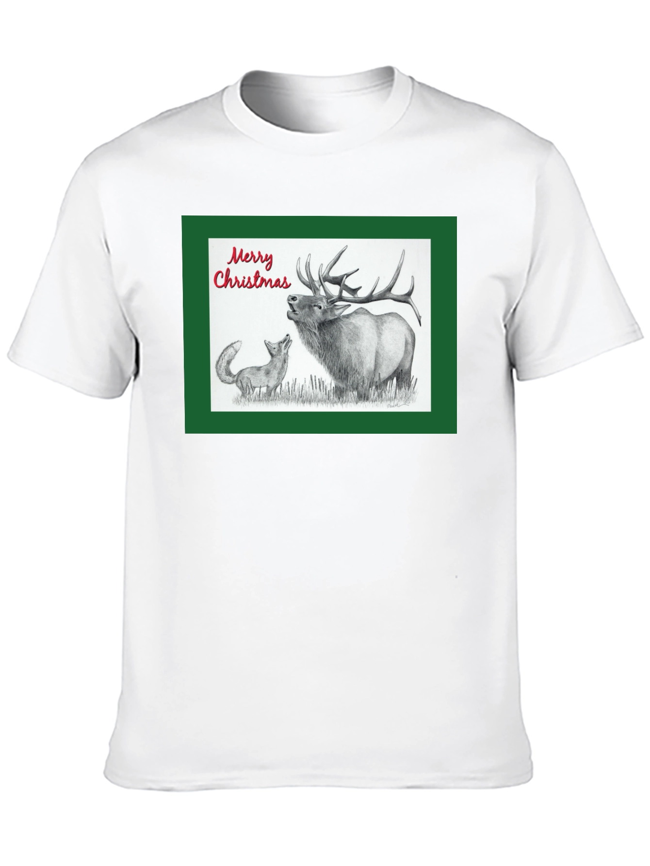 Christmas Elk & Fox Graphic Tee