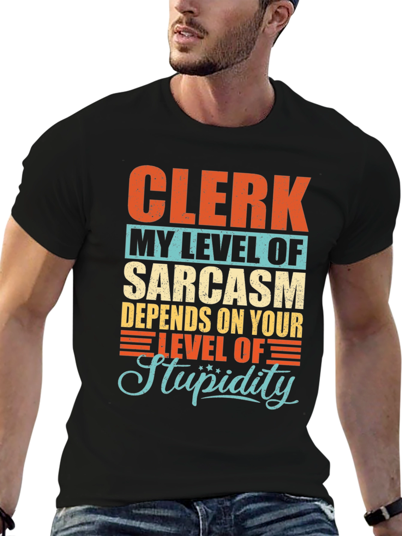 Clerk Sarcasm Level Graphic T-Shirt