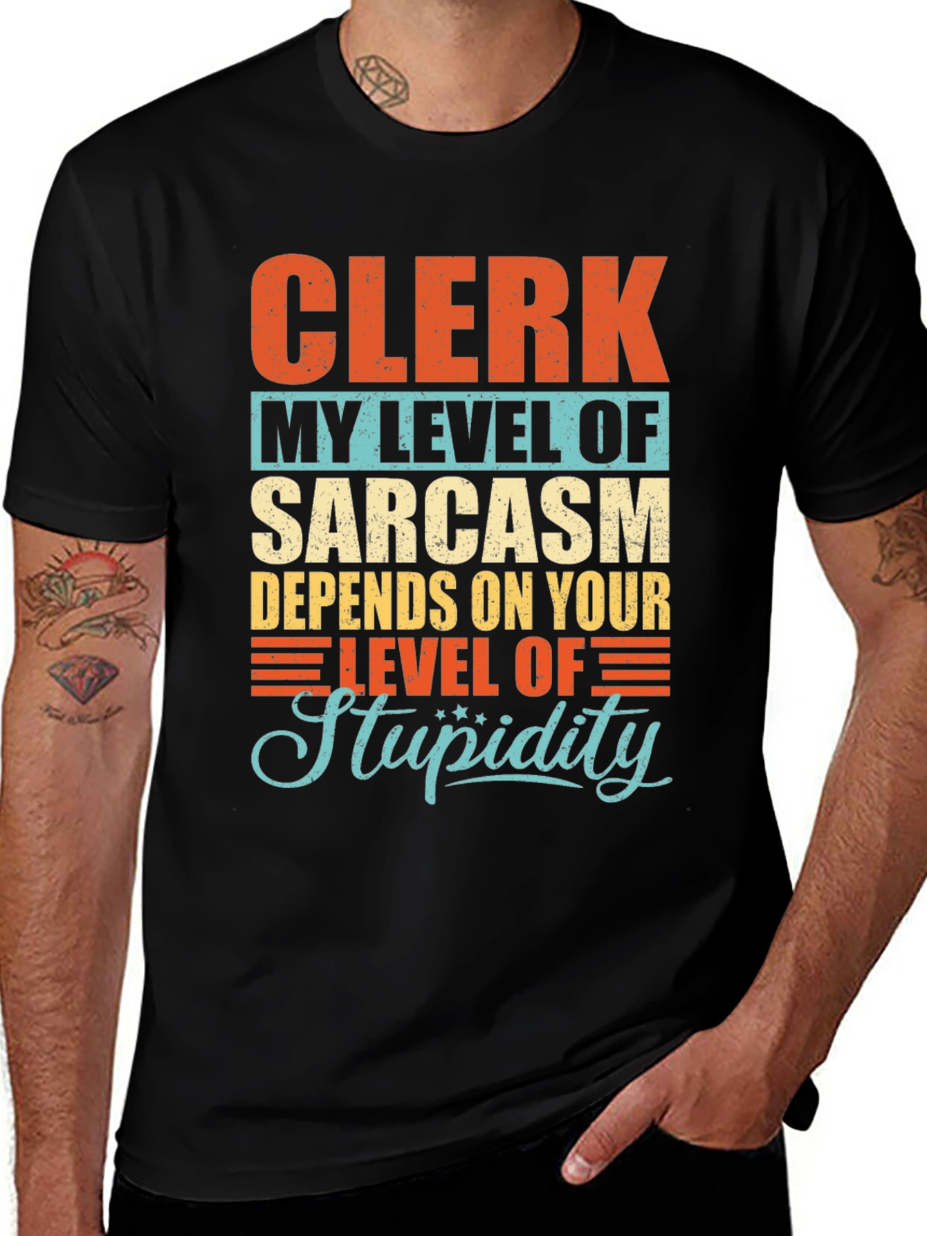 Clerk Sarcasm Level Graphic T-Shirt