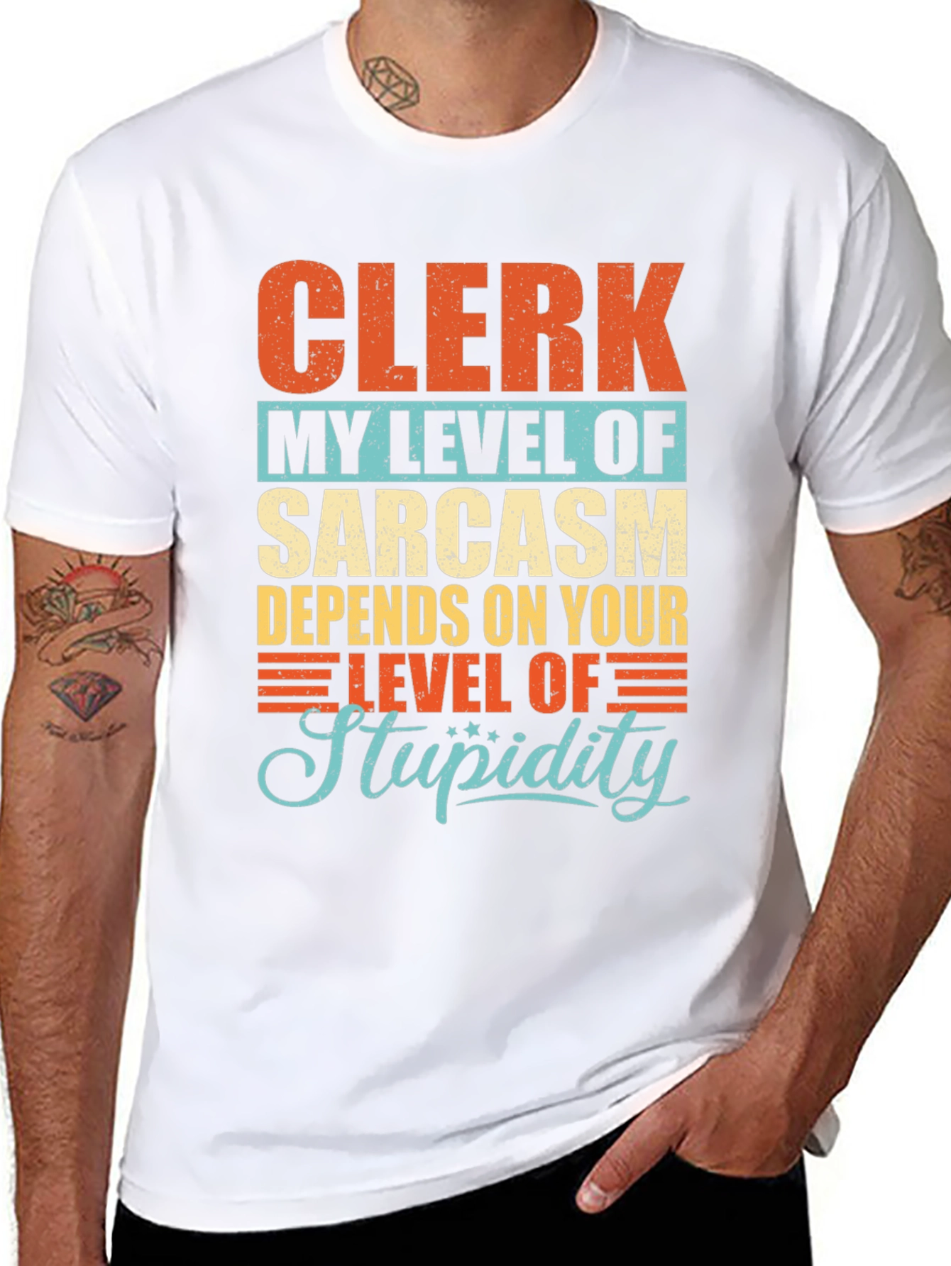 Clerk Sarcasm Level Graphic T-Shirt