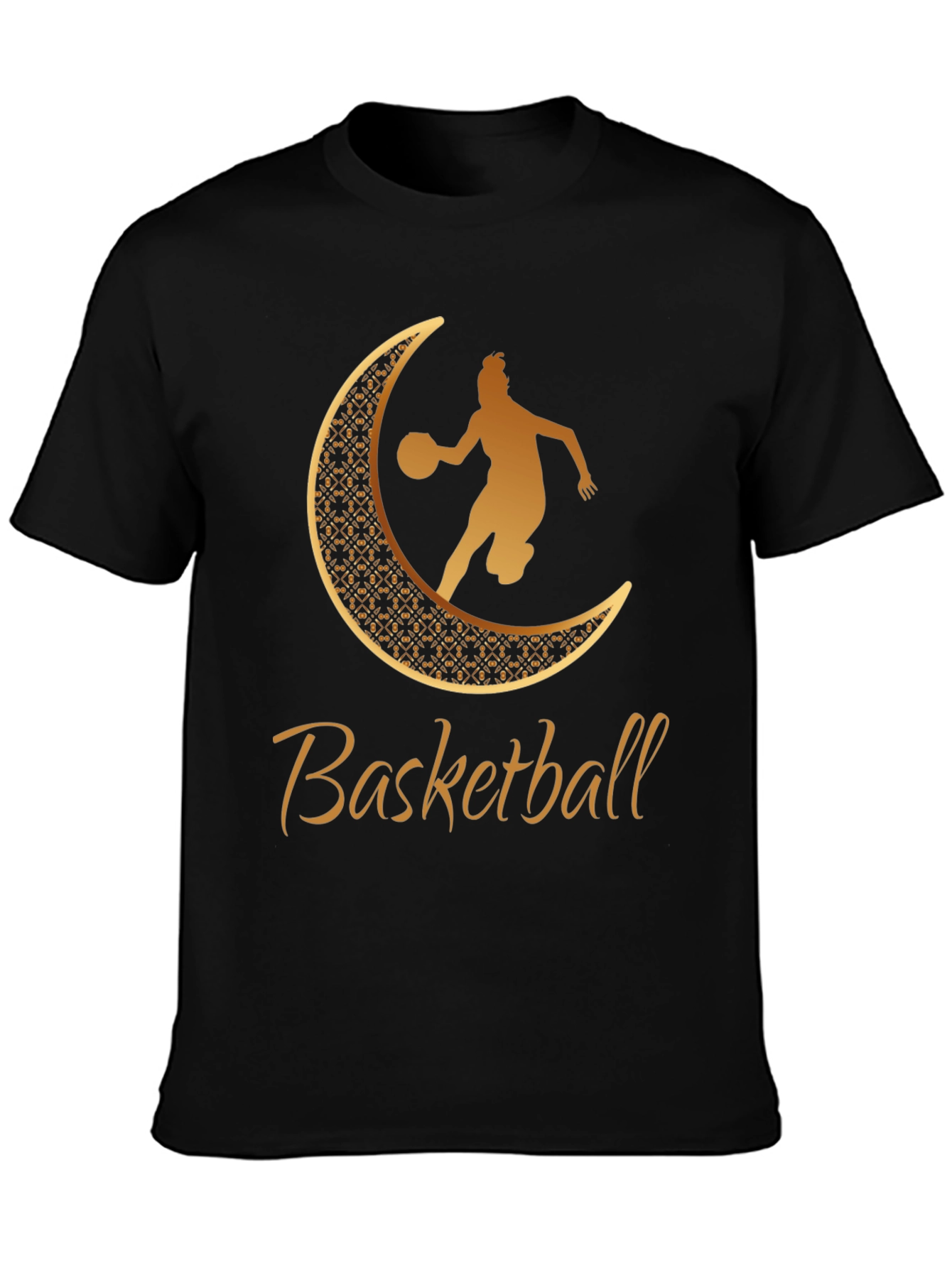 Basketball Crescent Moon Graphic Tee