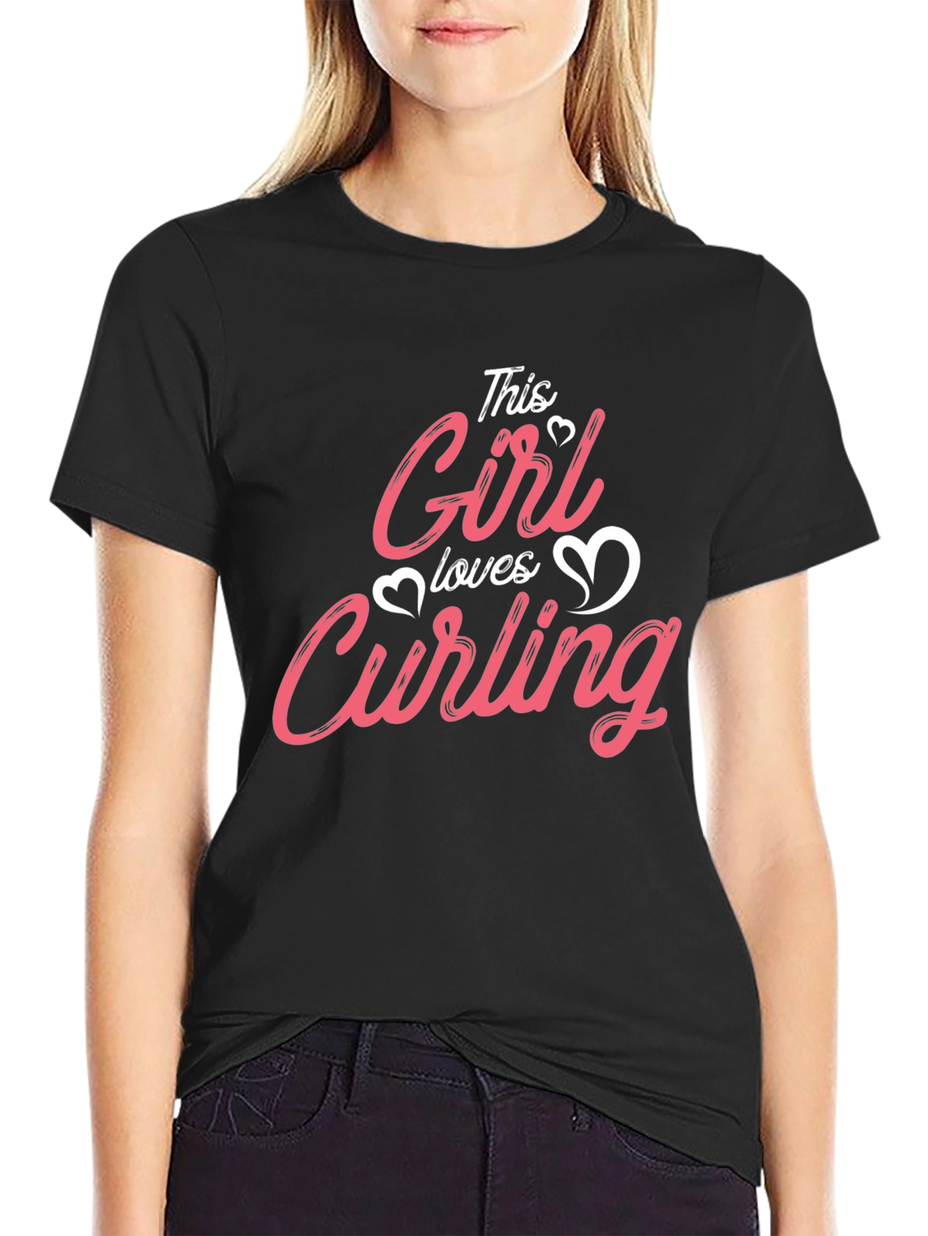 This Girl Loves Curling T-Shirt Black